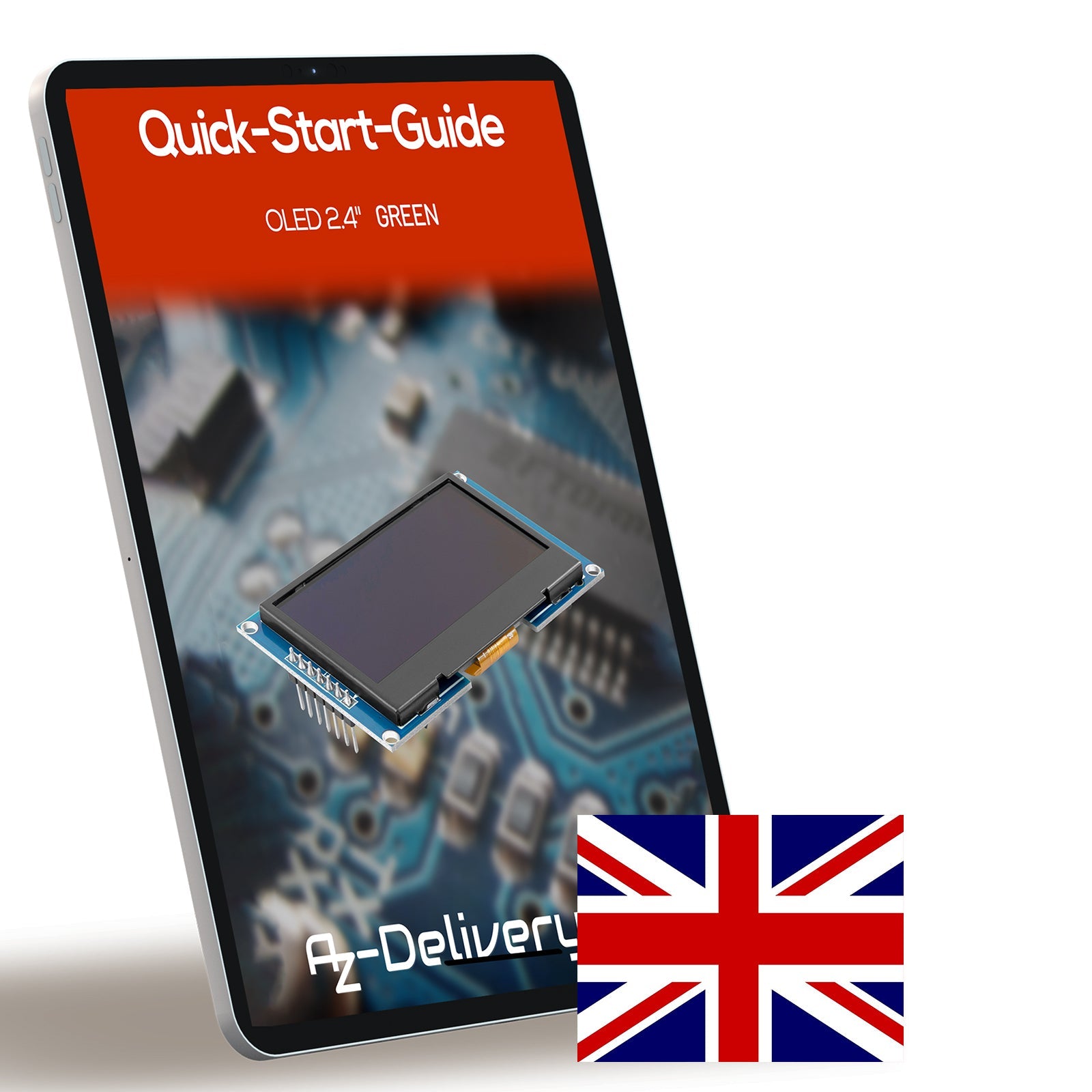 2,42" 128X64 - OLED - Anzeigemodul SPI - 2.42 Zoll OLED Bildschirm kompatibel mit Arduino UNO R3 - Grüne Schrift OLED - AZ - Delivery