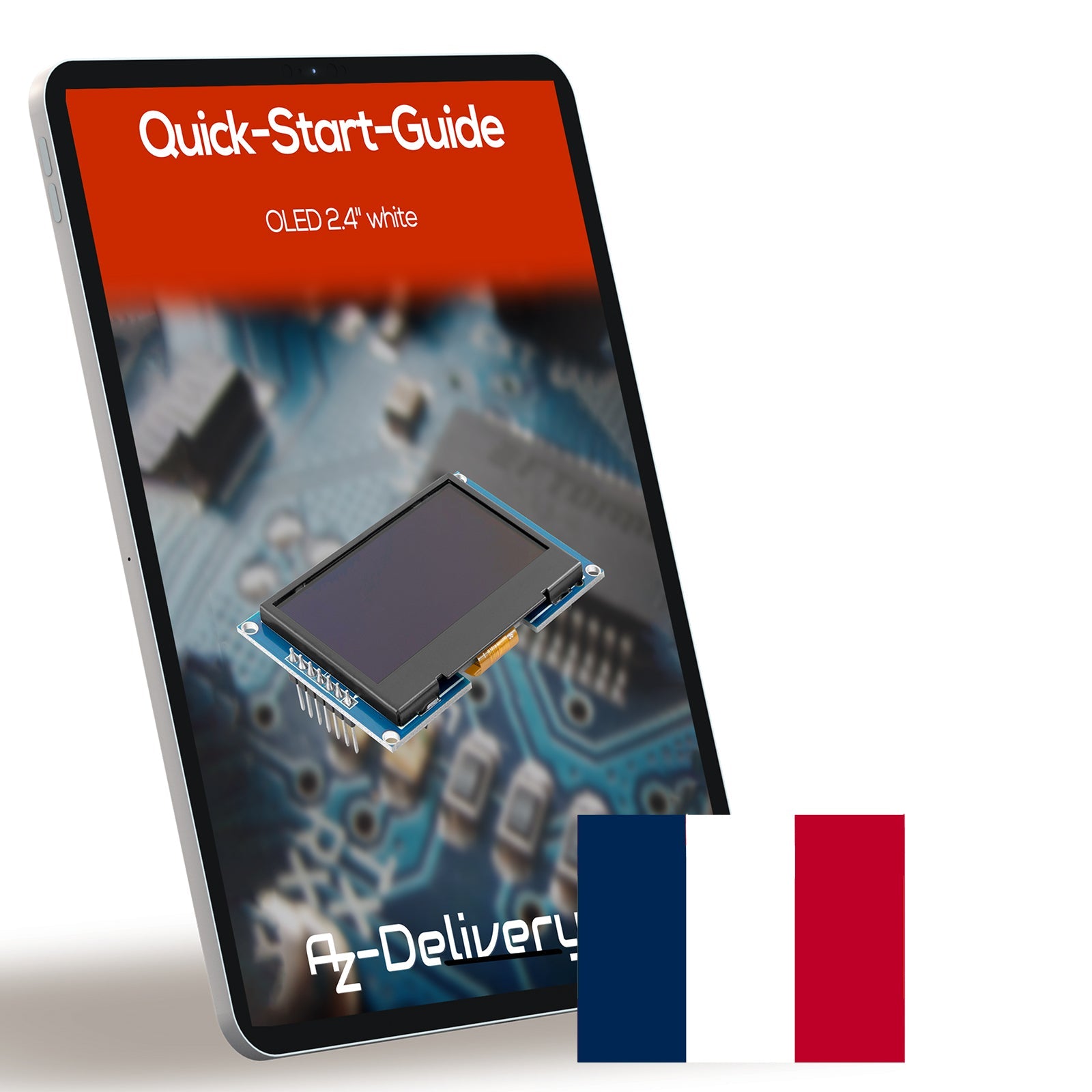 2,42" 128X64 - OLED - Anzeigemodul SPI - 2.42 Zoll OLED Bildschirm kompatibel mit Arduino UNO R3 - Weiße Schrift OLED - AZ - Delivery