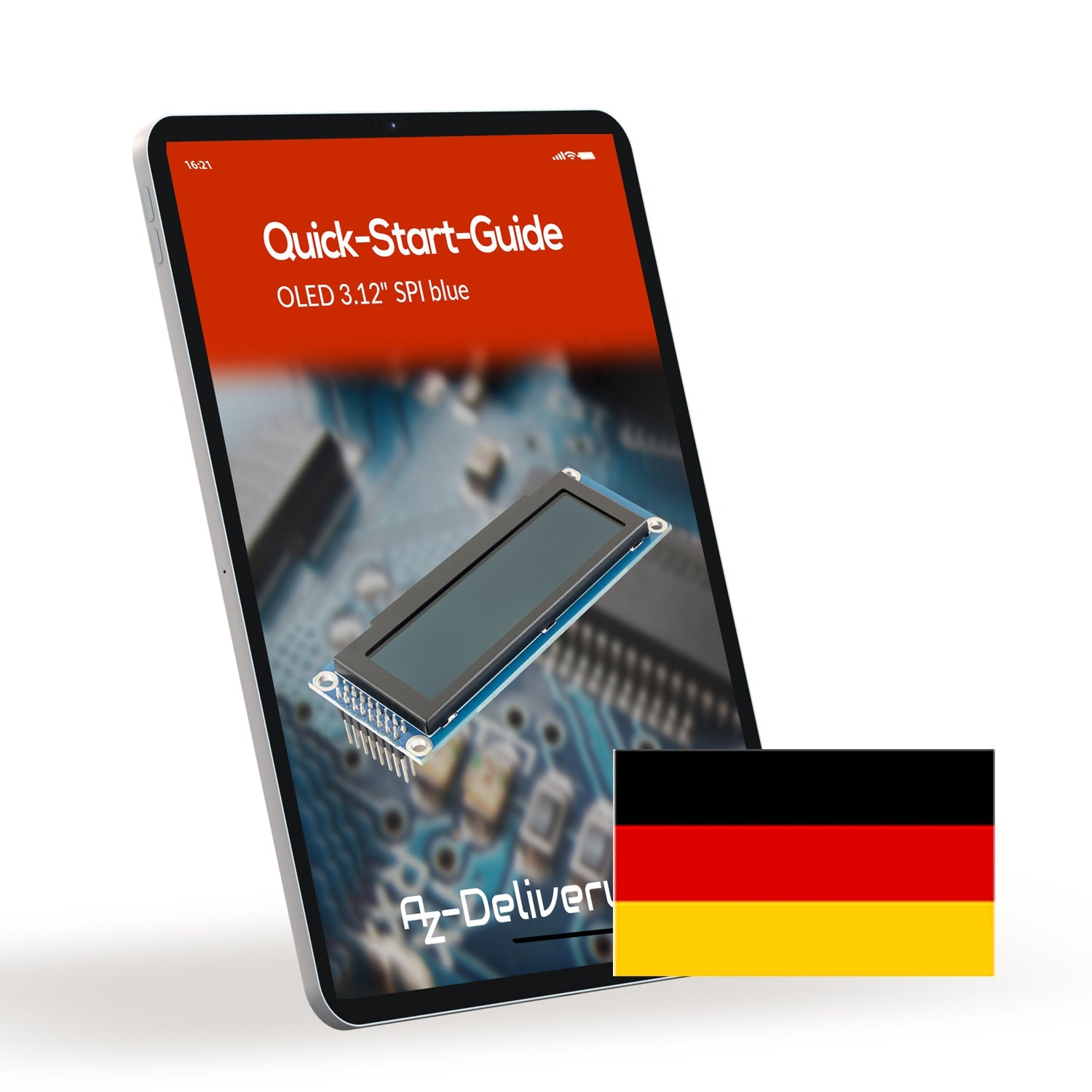 3,12" OLED Display 256x64 mit SSD1322 Controller, SPI - Unterstützung kompatibel mit ESP32S3, Arduino Giga & SSH1106 - Blau - AZ - Delivery