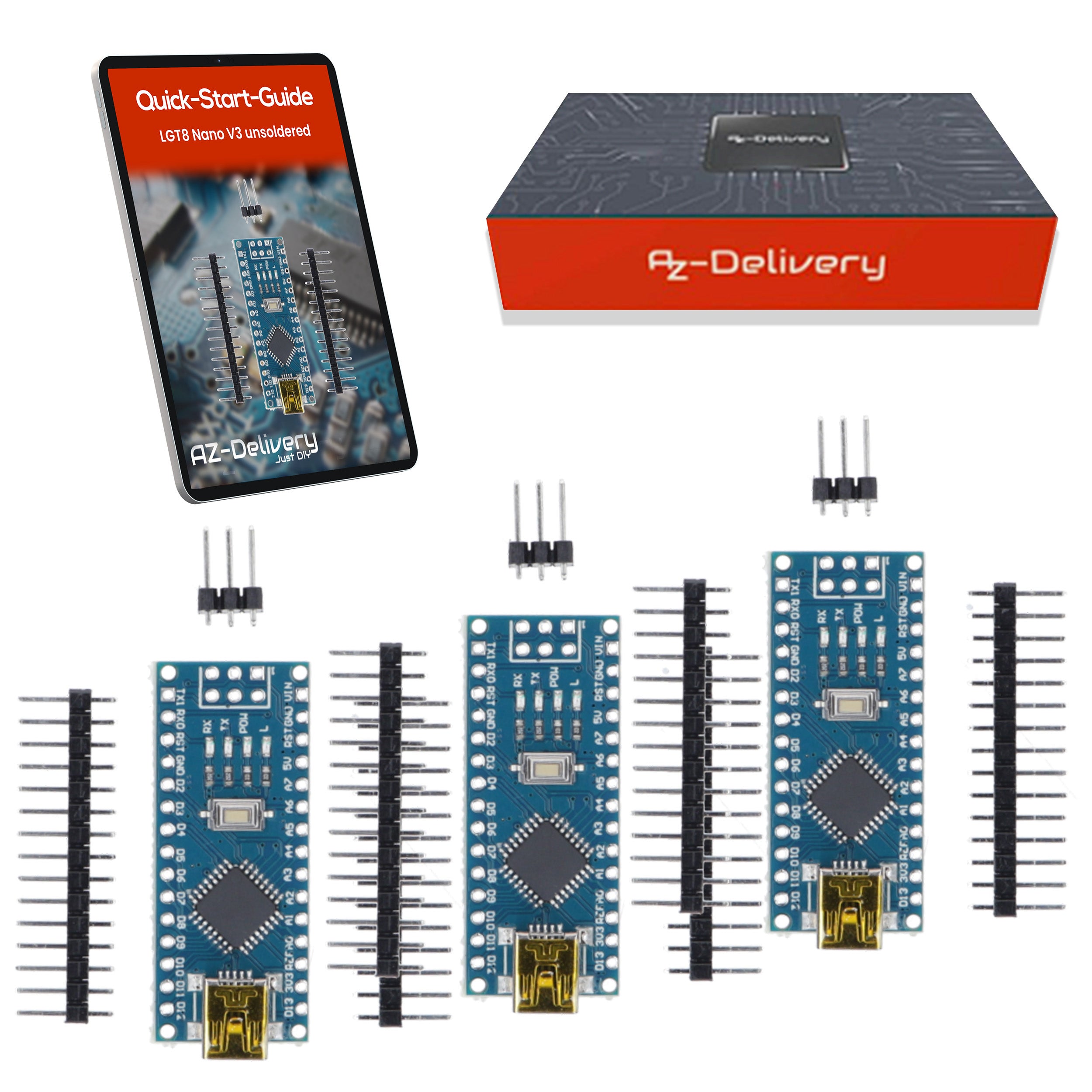LGT8 Nano V3 - Microcontroller board with LGT8F328P and CH340, Arduino-compatible Nano, 32 MHz clock frequency