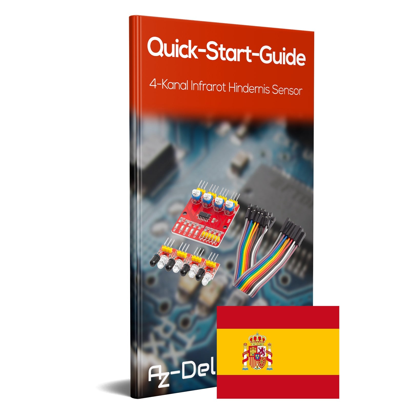 4 - Kanal Infrarot Hindernis Sensor mit digitalem Ausgang und einstellbarer Sensitivität u.a. für Robot Cars - AZ - Delivery