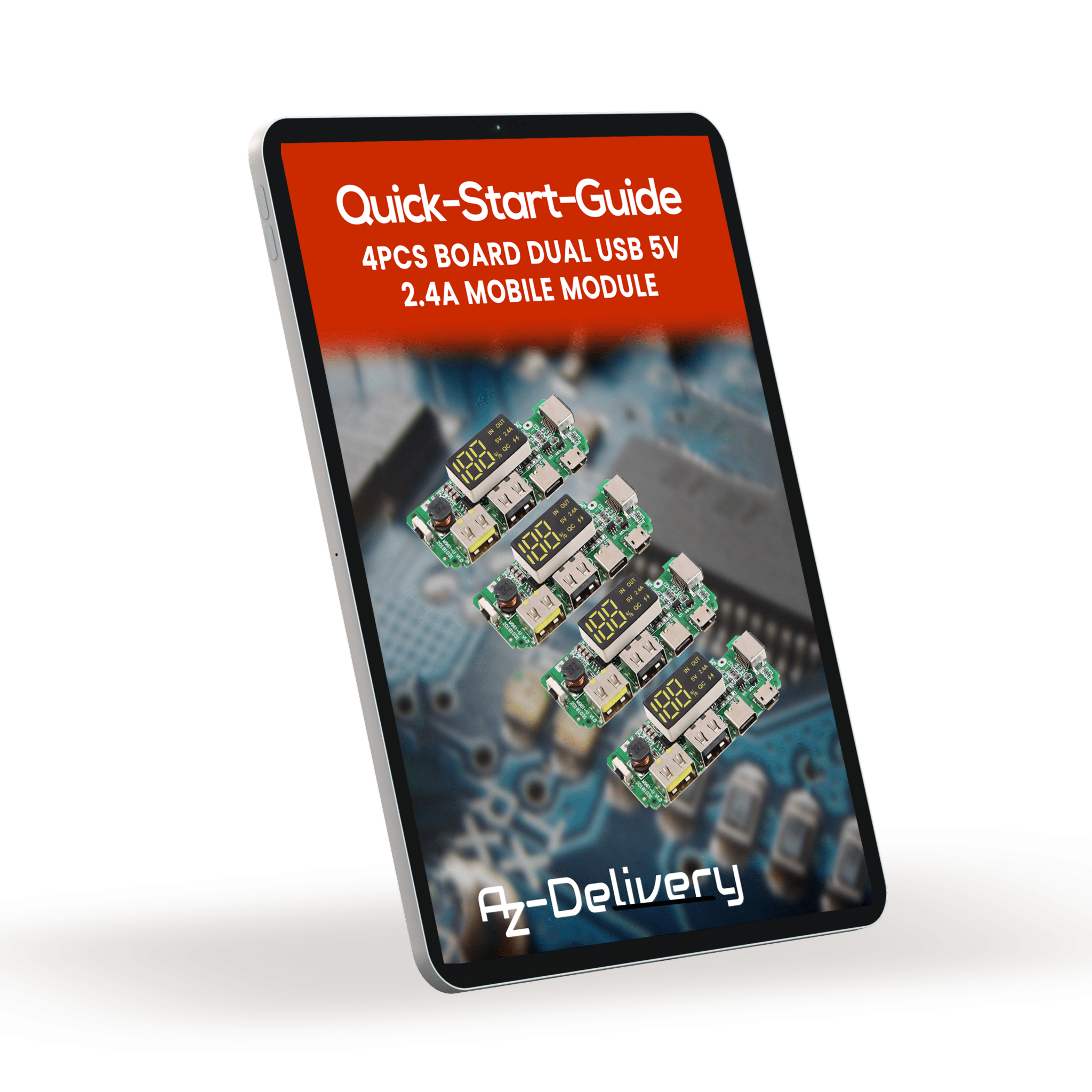 4pcs 18650 - Board Dual USB 5V 2.4A Mobilmodul 18650 - Lithium - Batterie - Ladegerät - Board mit Überladungs - und Kurzschlussschutz DIY USB - Board - AZ - Delivery