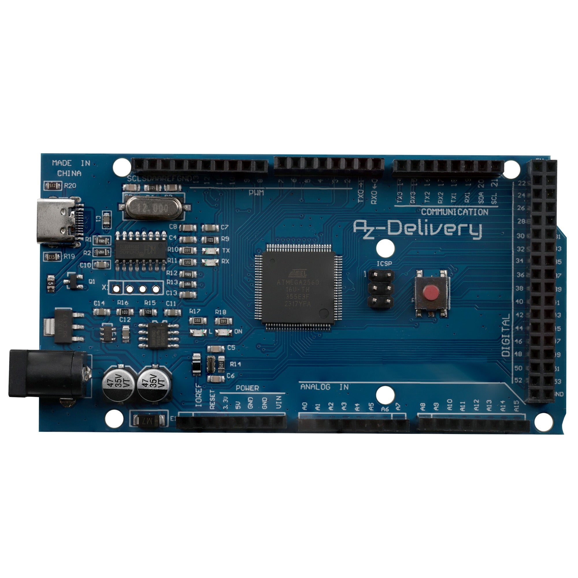 AZ - MEGA2560 - Board Mikrokontroller mit USB - C Anschluss Entwicklungsboard kompatibel mit Arduino - AZ - Delivery