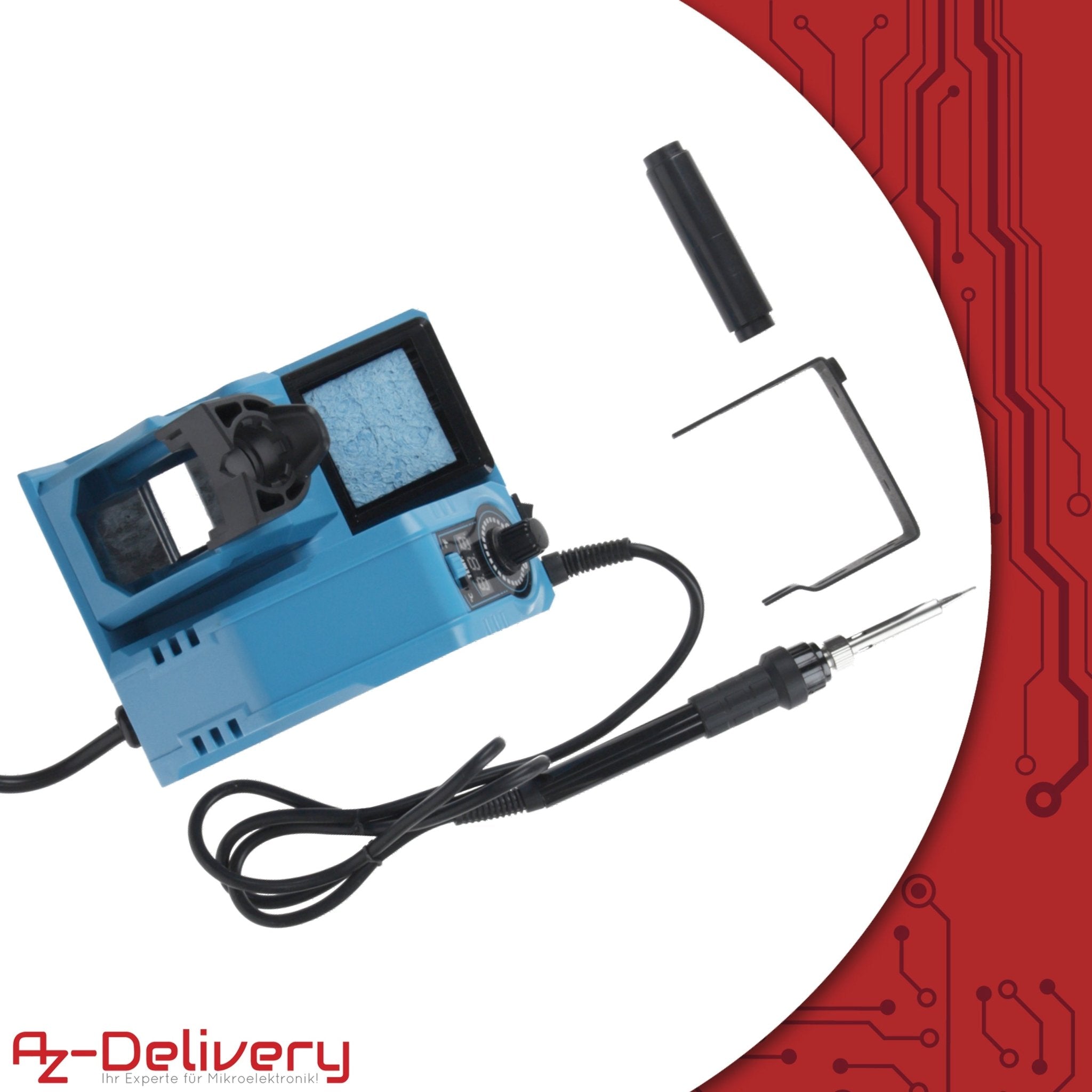 Lötstation 926LED V2 Lötkolben - Kit, 130W, einstellbar 200°C - 480°C, inklusive steckbarem Lötkolbengriff, Lötständer und hitzebeständigem Reinigungsschwamm - Ideal für Heimwerkerprojekte und Heimwerken - AZ - Delivery