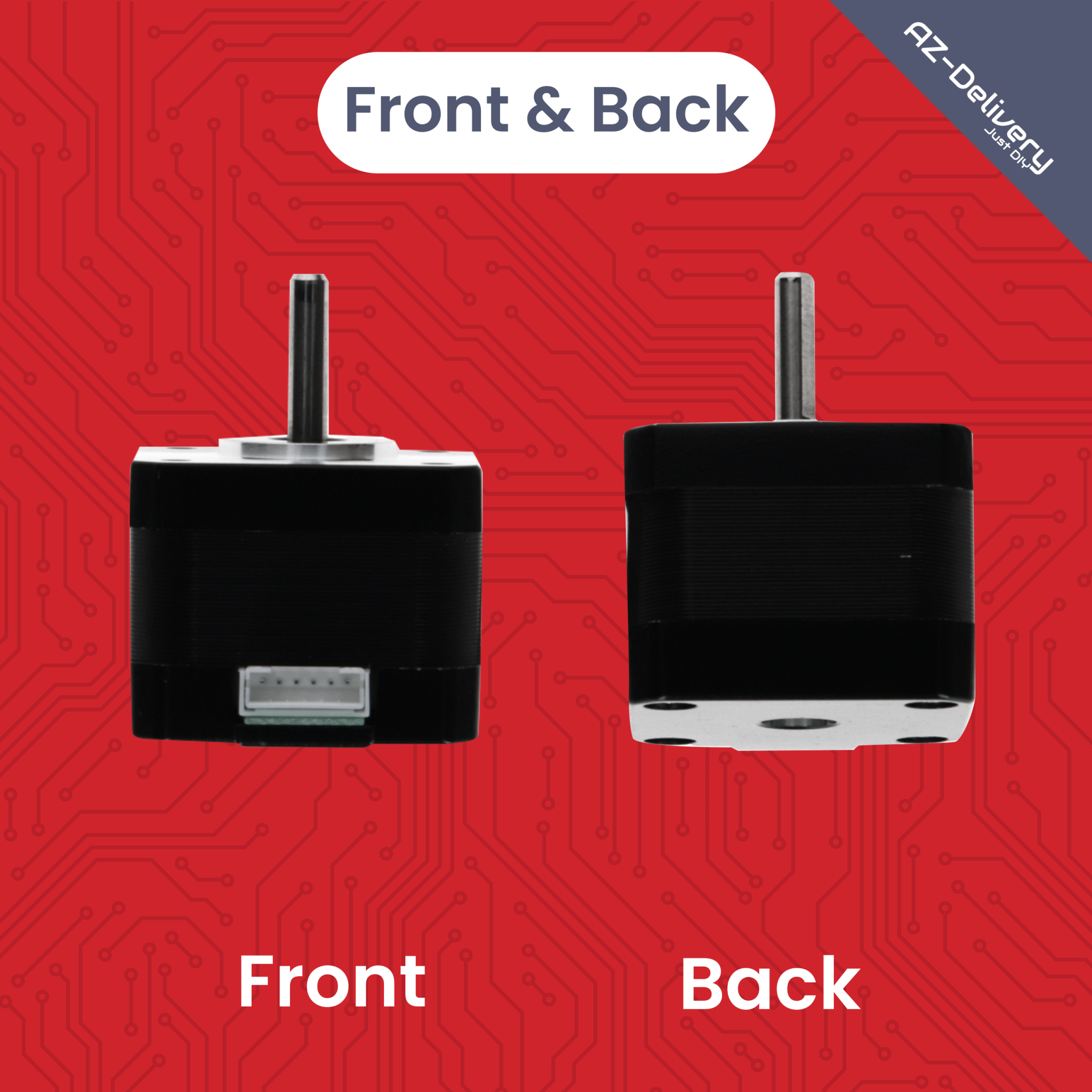 NEMA 17 Schrittmotor 12V 28Nm 1.8° 2 - Phasen Hybrid Stepper Motor mit 1m Kabel, kompatibel mit Arduino, 3D - Druckern, CNC - Maschinen und Robotik - AZ - Delivery