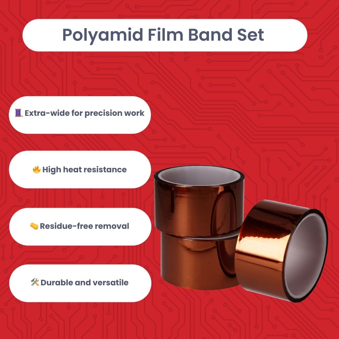 Polyimid Klebeband 5cm x 33m – Hitzebeständiges Klebeband bis 300°C – Perfekt für 3D - Druck, Sublimationsdruck, Elektronik und Isolierung - AZ - Delivery