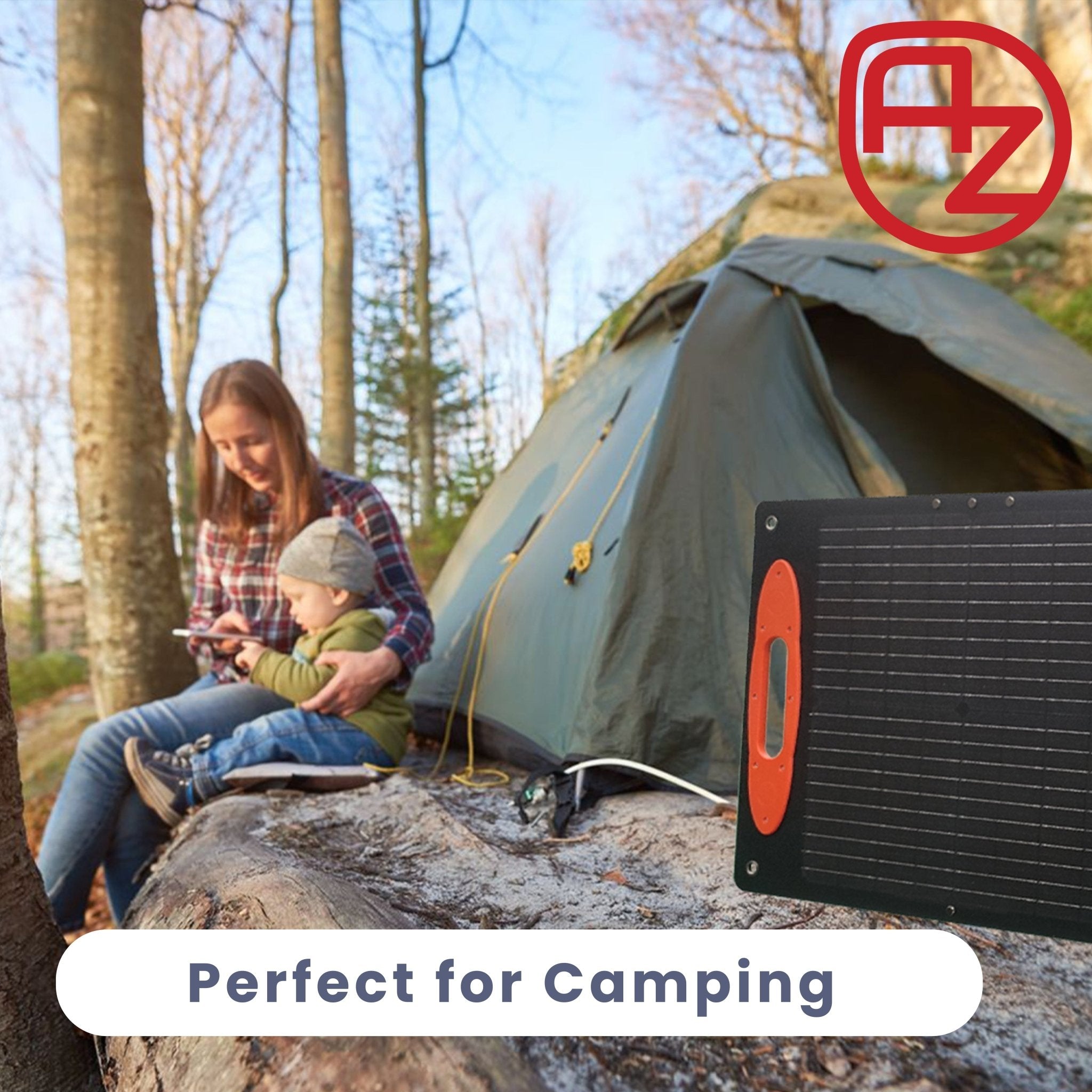 Tragbares Solarpanel mit EFTE - Beschichtung Solarpanel faltbar mit USB/Type - C/DC - Anschluss Solartasche IP67 Wasserdicht Camping Solar Panel - AZ - Delivery