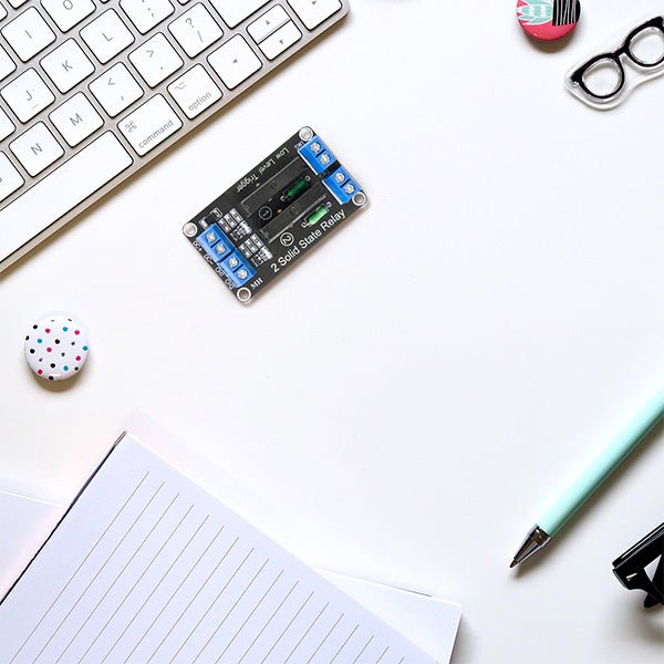 2 Channel Solid State Relay 5V DC Low Level Trigger Power Switch Compatible with Arduino and Raspberry Pi