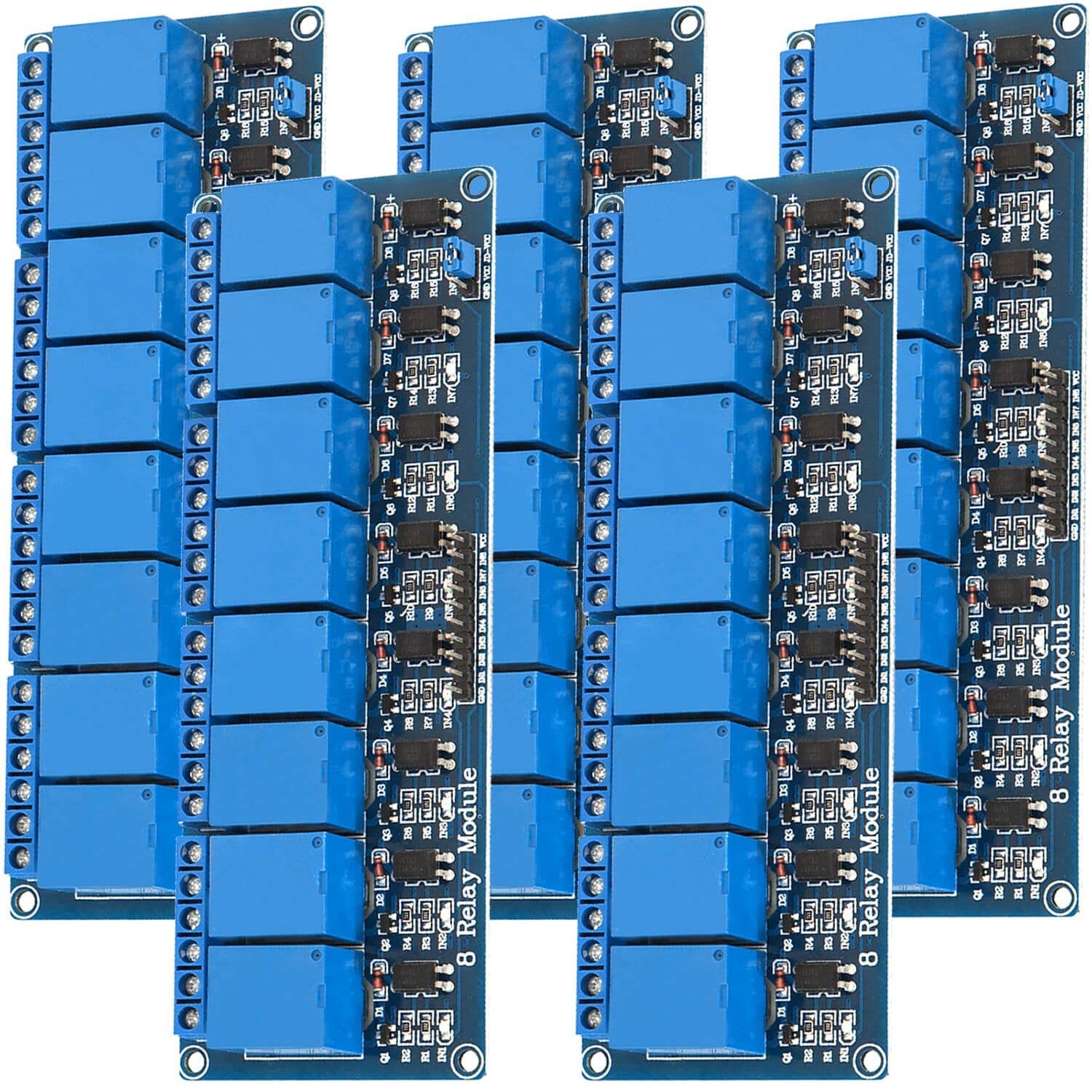 8-Relais Modul 5V mit Optokoppler Low-Level-Trigger kompatibel mit Arduino und Raspberry Pi