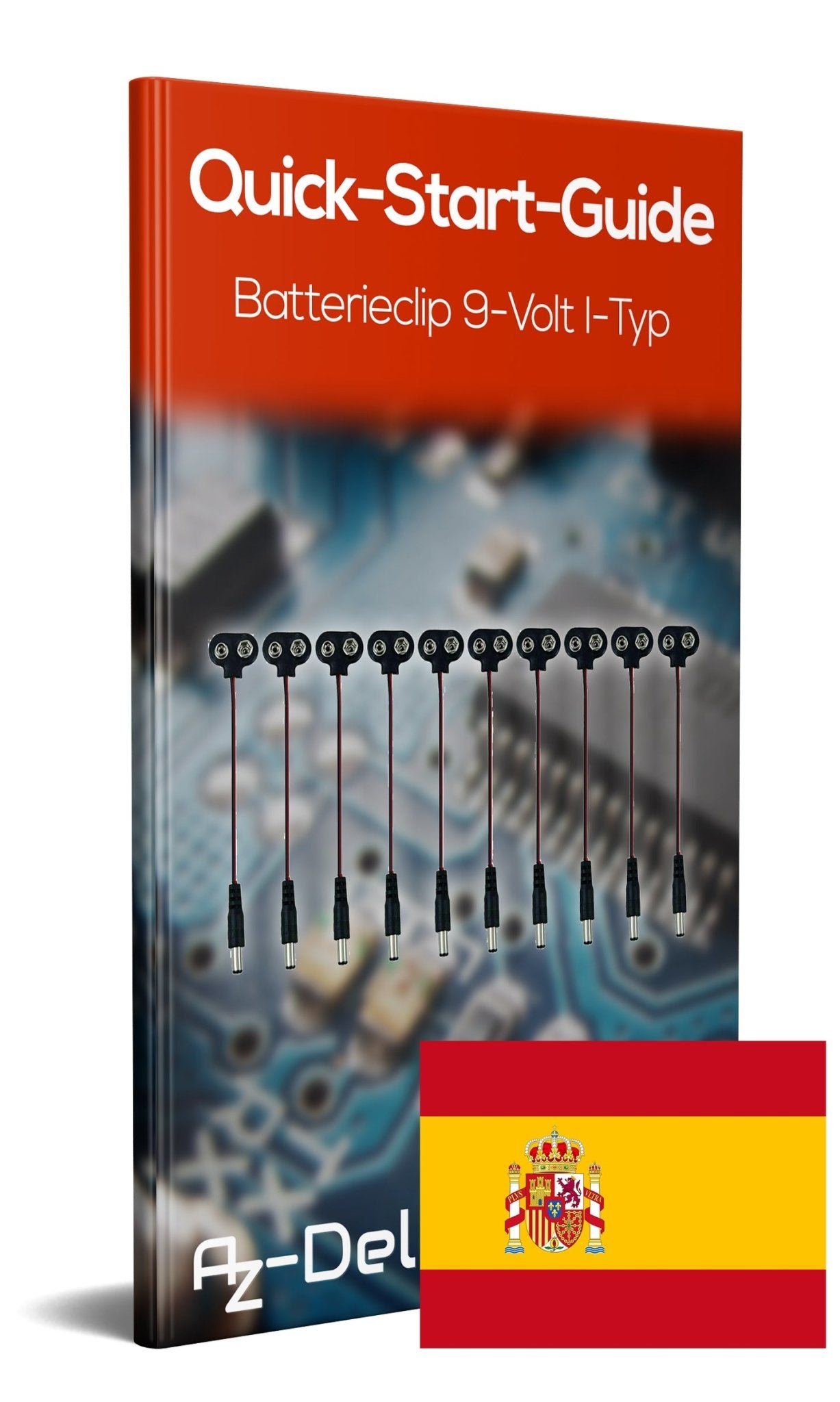 Batterieclip 9-Volt I-Typ Clip Snap mit 15cm Anschlusskabel für 9V Block Batterie Akku - AZ-Delivery