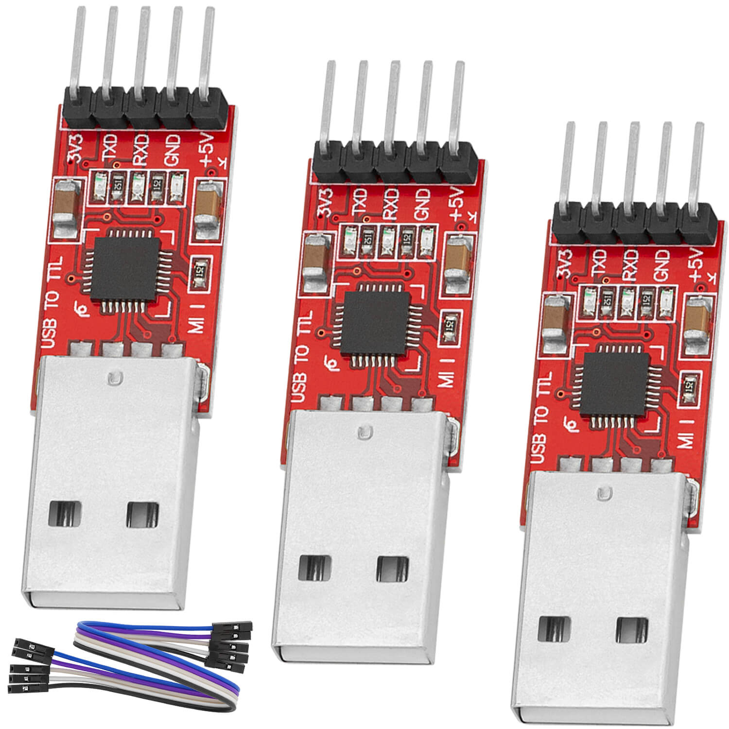 CP2102 USB zu TTL Konverter HW-598 für 3,3V und 5V mit Jumper Kabel - AZ-Delivery