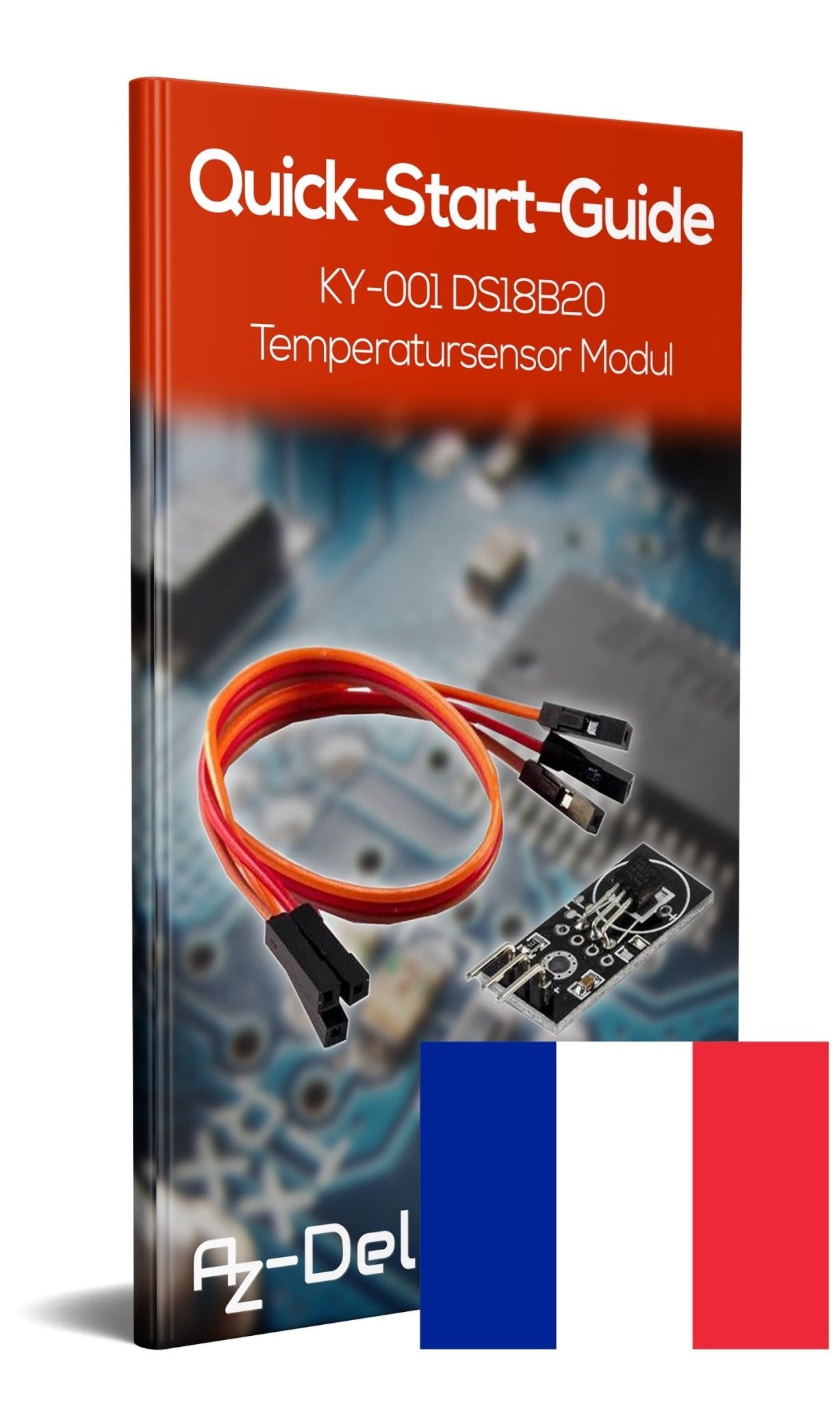 DS18B20 Breakout Modul mit Platine, Jumper Wire Kabel Temperatursensor Temperaturfühler - AZ-Delivery