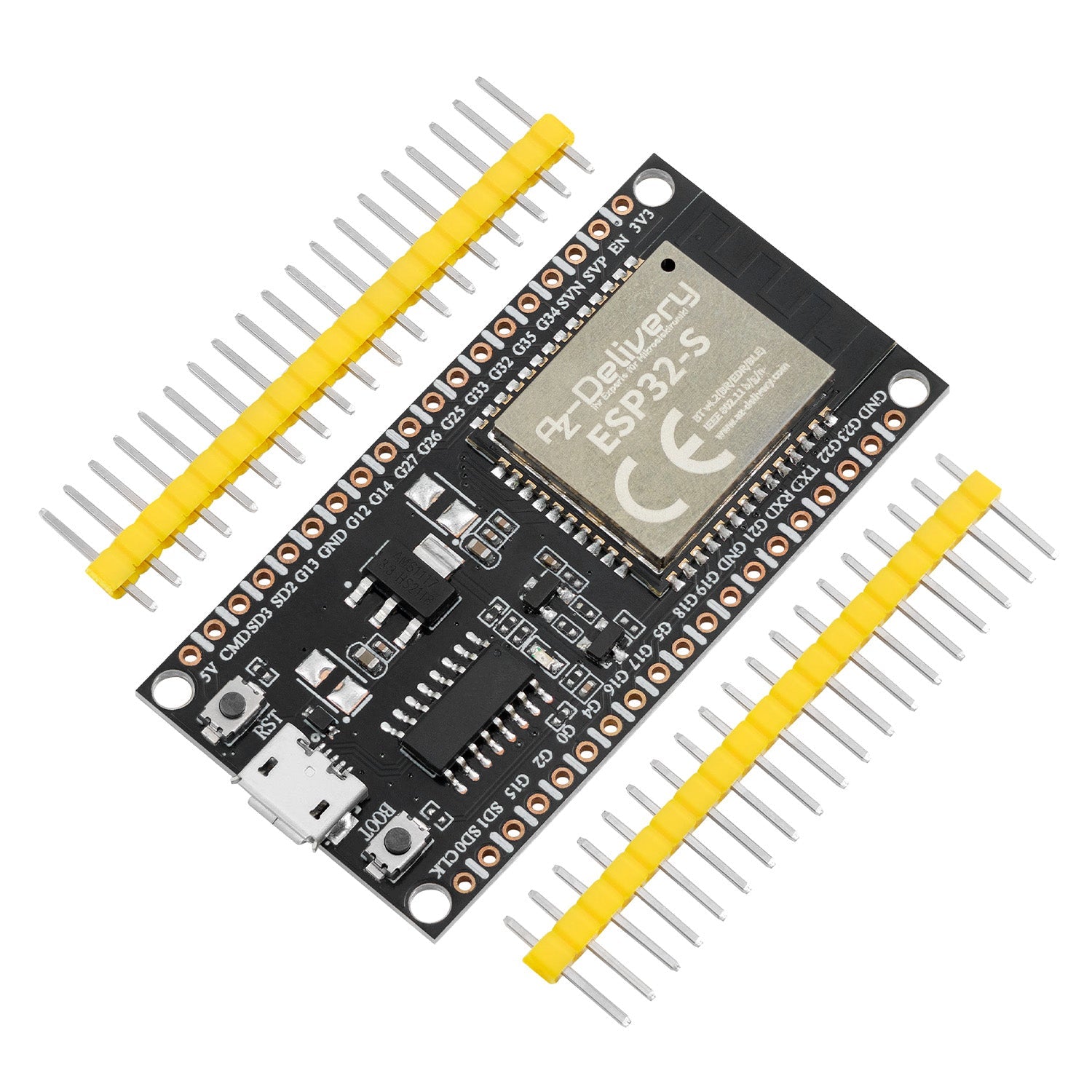 ESP32S Dev Kit C unverlötet NodeMCU Module WLAN WiFi Development Board mit CH340 und kompatibel mit Arduino - AZ-Delivery