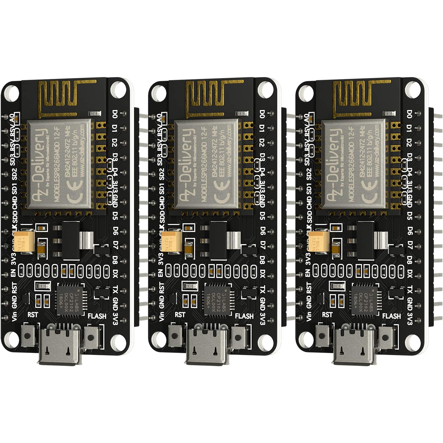 NodeMCU Lua Amica Modul V2 ESP8266 ESP-12F WIFI Wifi Development Board mit CP2102 - AZ-Delivery