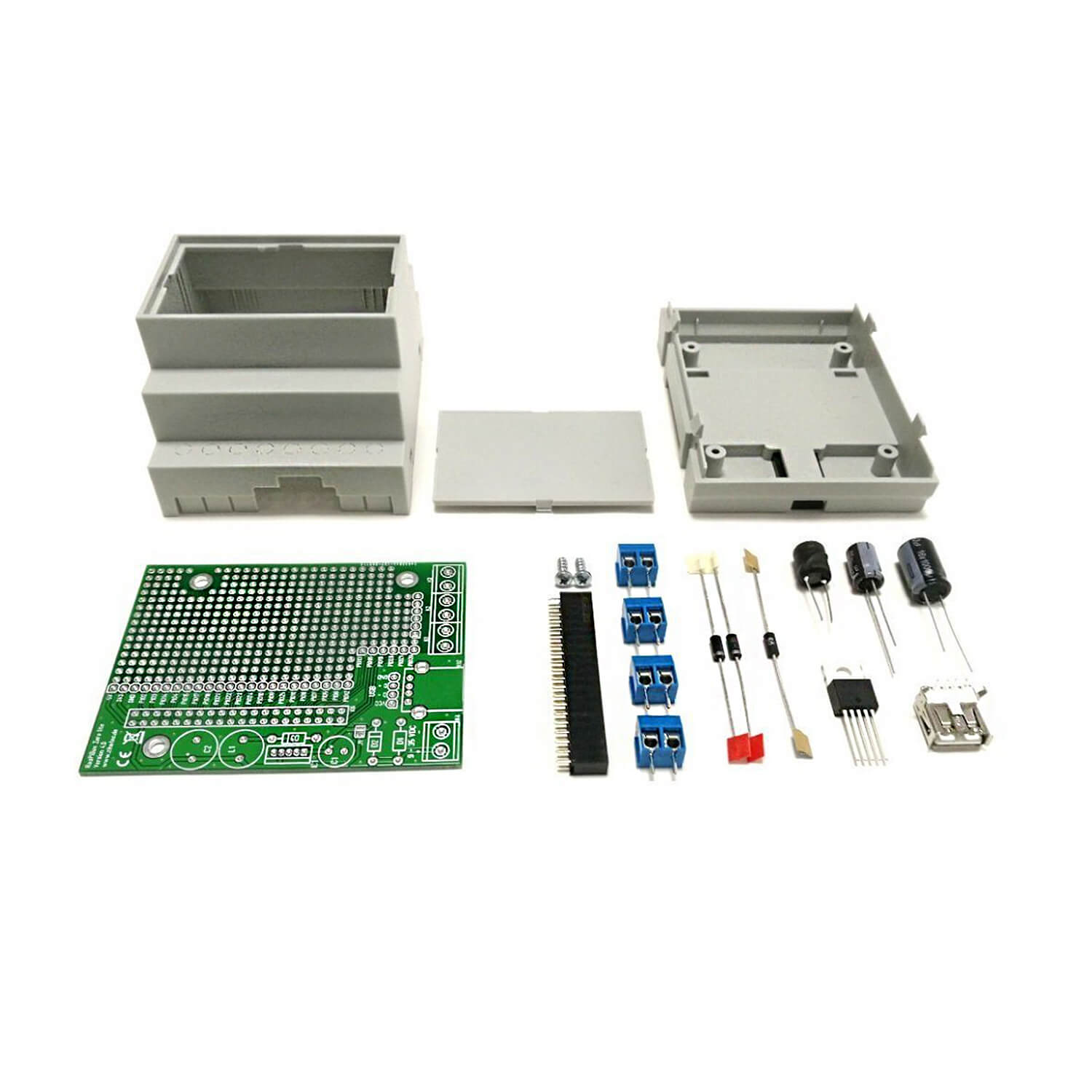 RasPiBox Zero - Hutschienen Montage- und Anschluss Set - AZ-Delivery