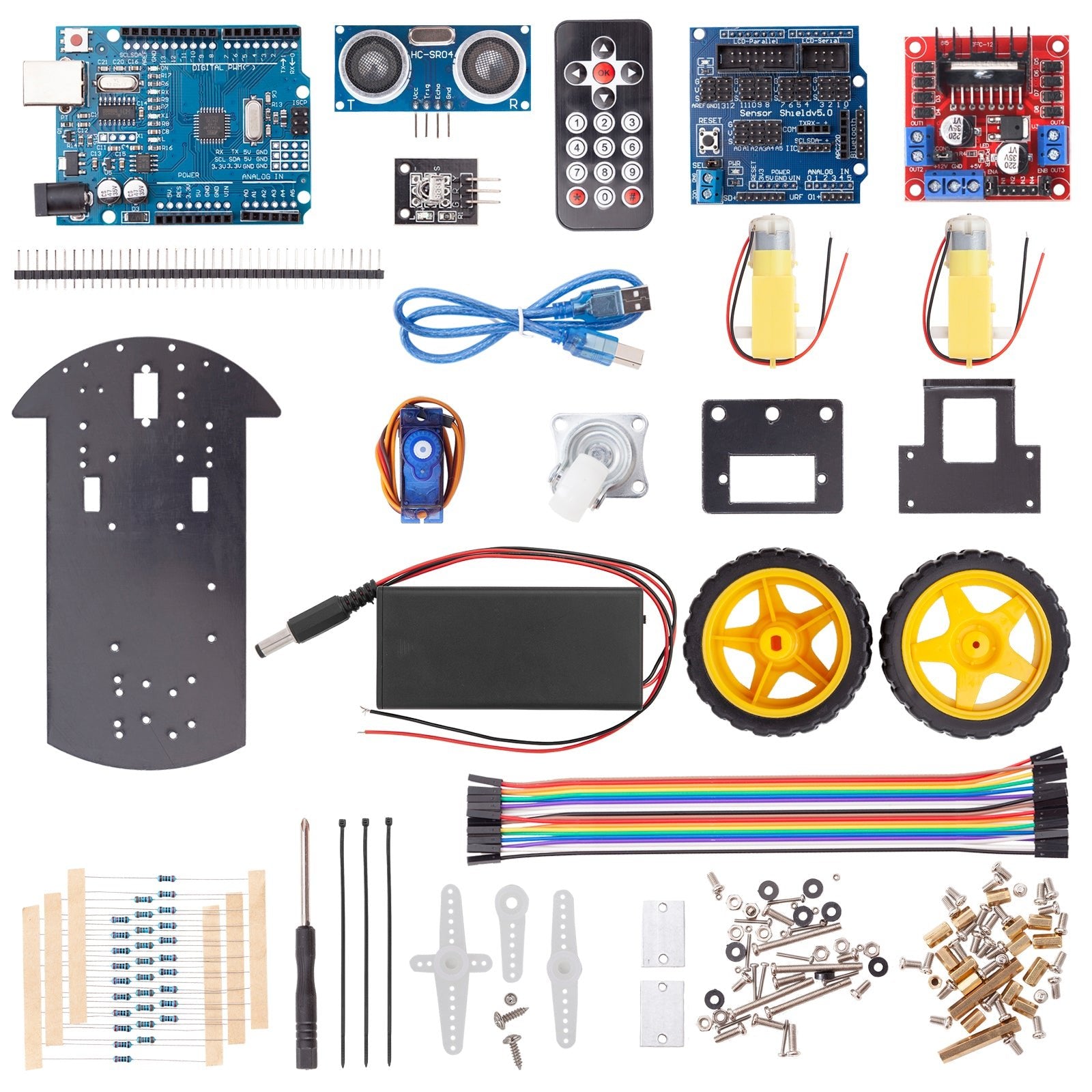 Smart Robot Car DIY Learning 2wd Ultraschall Sensor Infrarot Fernbedienung Starter Kit - AZ-Delivery