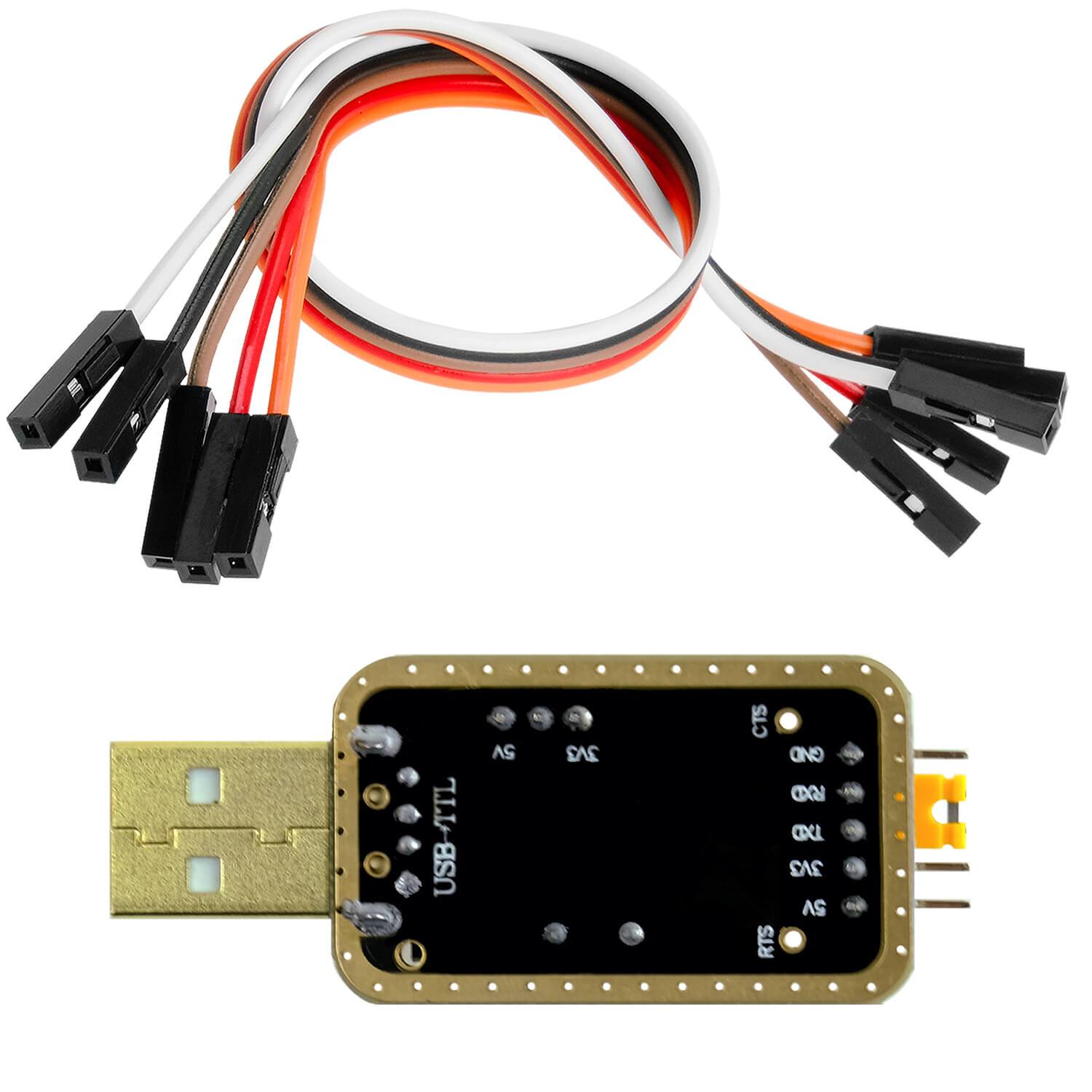 UART-TTL USB Adapter für 3,3V und 5V mit CH340G Konverter und Jumperkabel kompatibel mit Arduino - AZ-Delivery