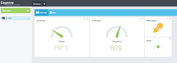 Arbeiten mit dem Cayenne Dashboard - einfacher Sensor (Teil 1) - AZ-Delivery