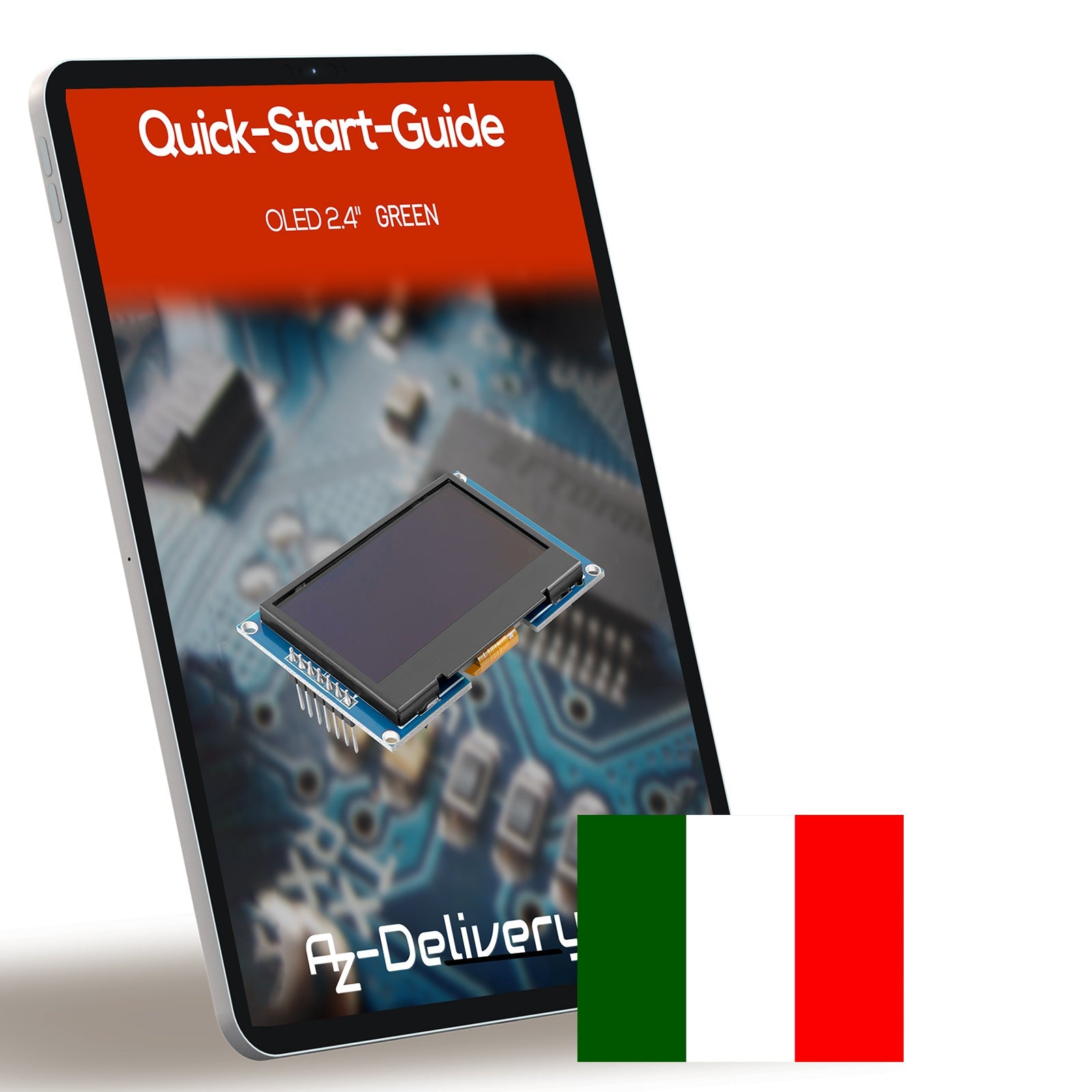 2,42" 128X64 - OLED - Anzeigemodul SPI - 2.42 Zoll OLED Bildschirm kompatibel mit Arduino UNO R3 - Grüne Schrift OLED - AZ - Delivery
