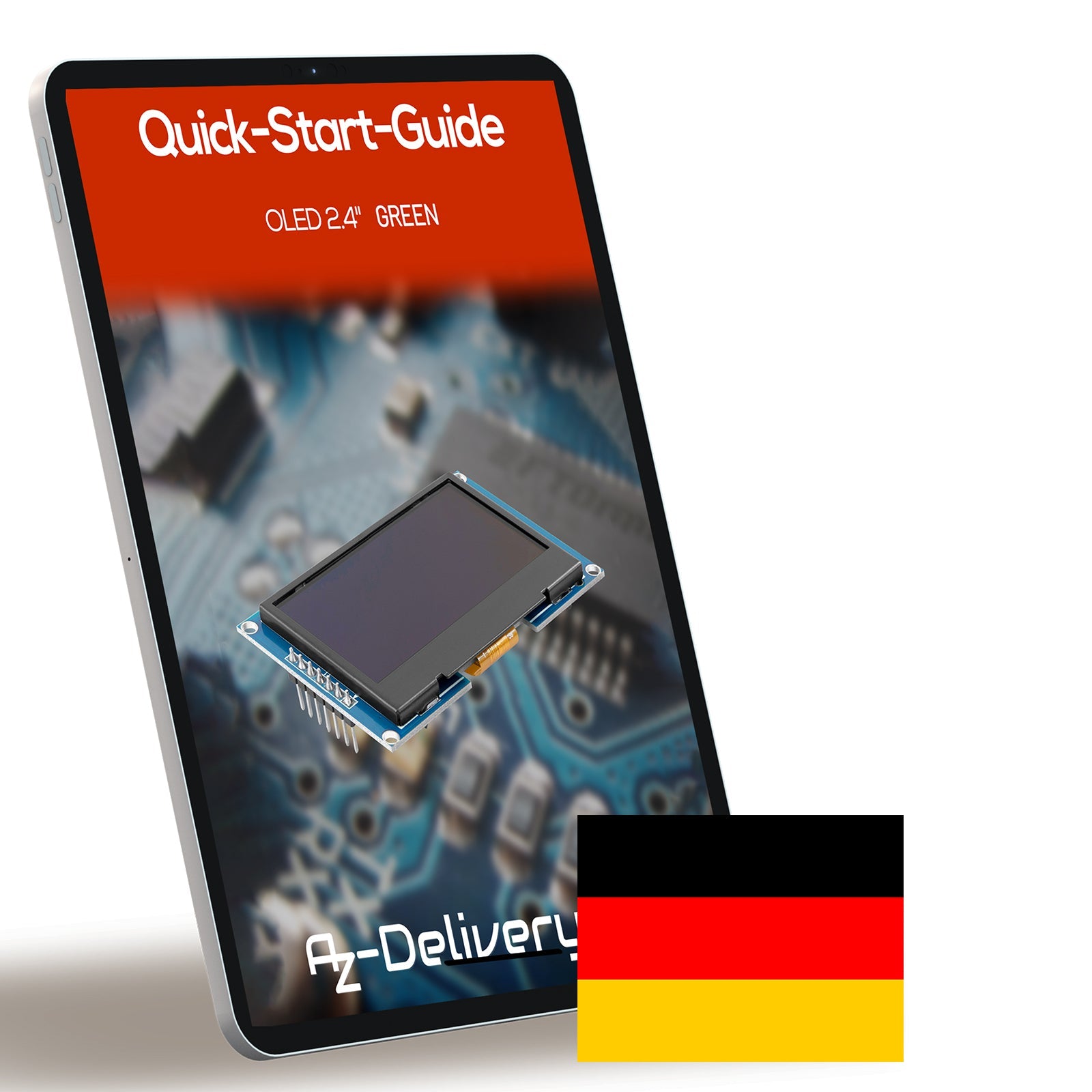 2,42" 128X64 - OLED - Anzeigemodul SPI - 2.42 Zoll OLED Bildschirm kompatibel mit Arduino UNO R3 - Grüne Schrift OLED - AZ - Delivery