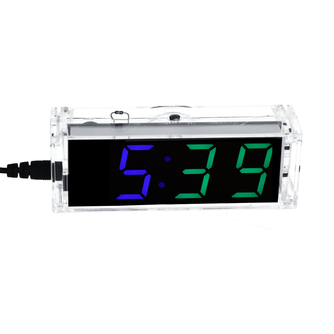 Digitaluhr Bausatz mit Acrylgehäuse – DIY Elektronik Uhr mit 4 - stelligem LED - Display – Arduino - kompatibles Löten für Anfänger – Bausatz zum Erlernen der Elektronik und Löten - AZ - Delivery