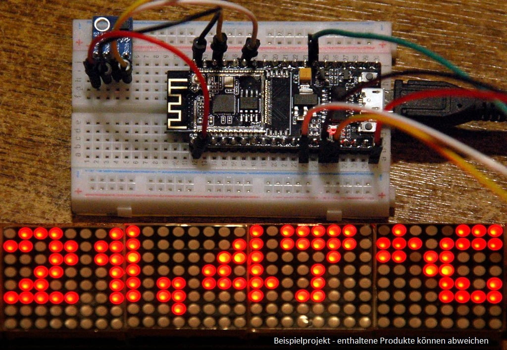 Matrix Display met MAX7219, ESP8266 en GY-21 in MicroPython