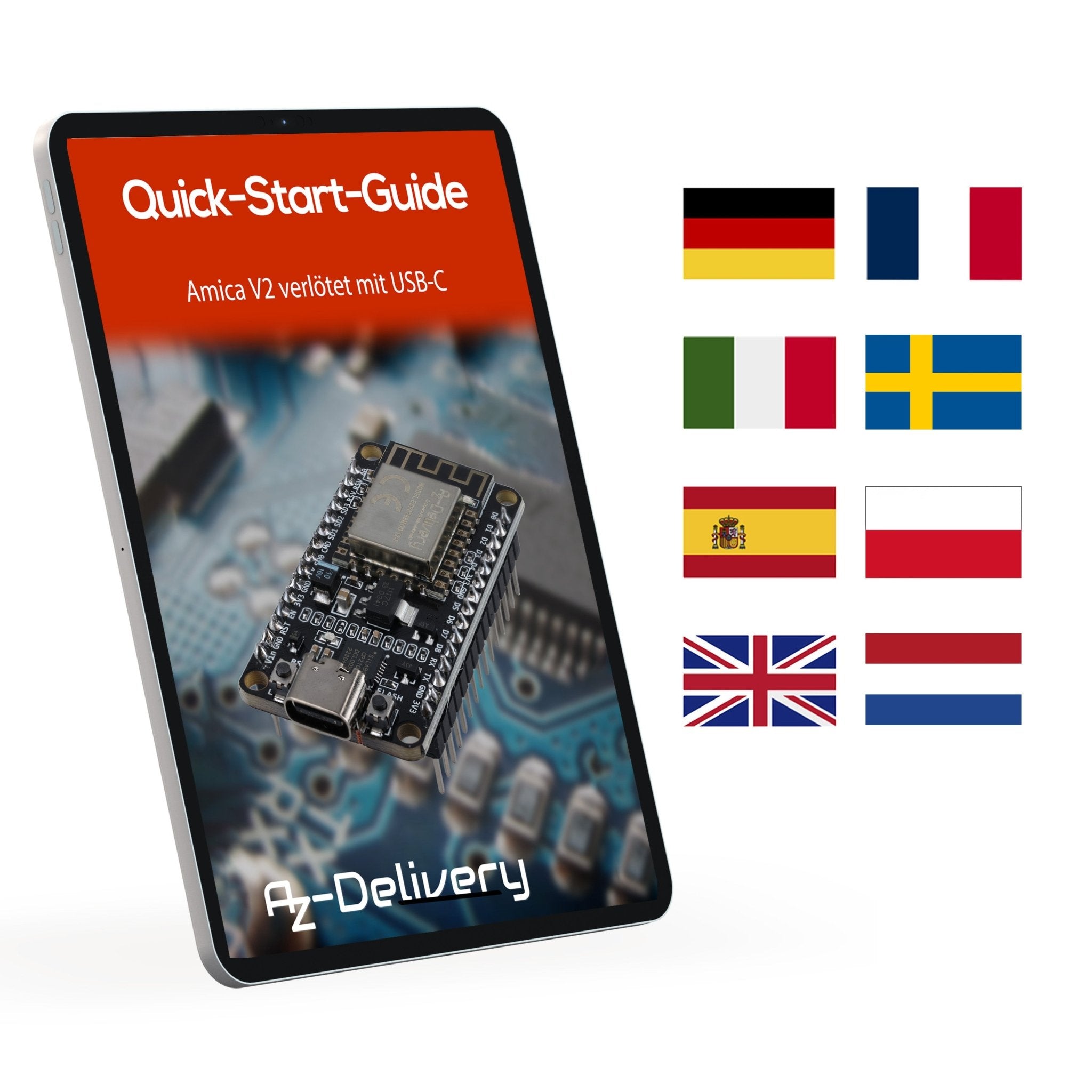 NodeMCU Amica Modul V2 ESP8266 ESP - 12F WiFi mit USB - C Anschluss - Node MCU ESP 8266 WiFi Development Board mit CP2102 - AZ - Delivery