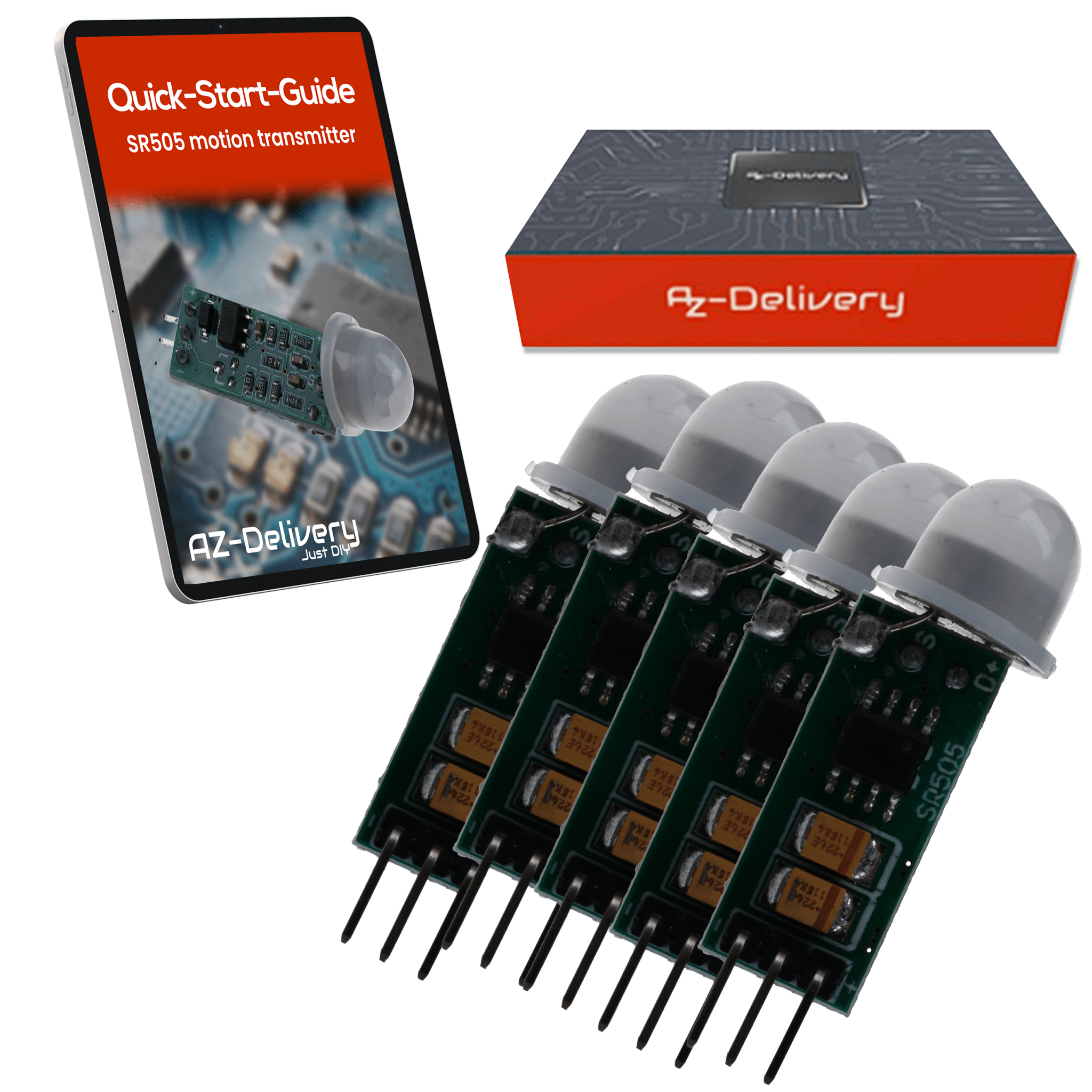 SR505 Mini PIR Bewegungssensor 4,5–20V – Infrarot IR Sensor Modul für Arduino, 100° Erfassung, 4m Reichweite, kompakter Bewegungsmelder, HC - SR501 Alternative - AZ - Delivery