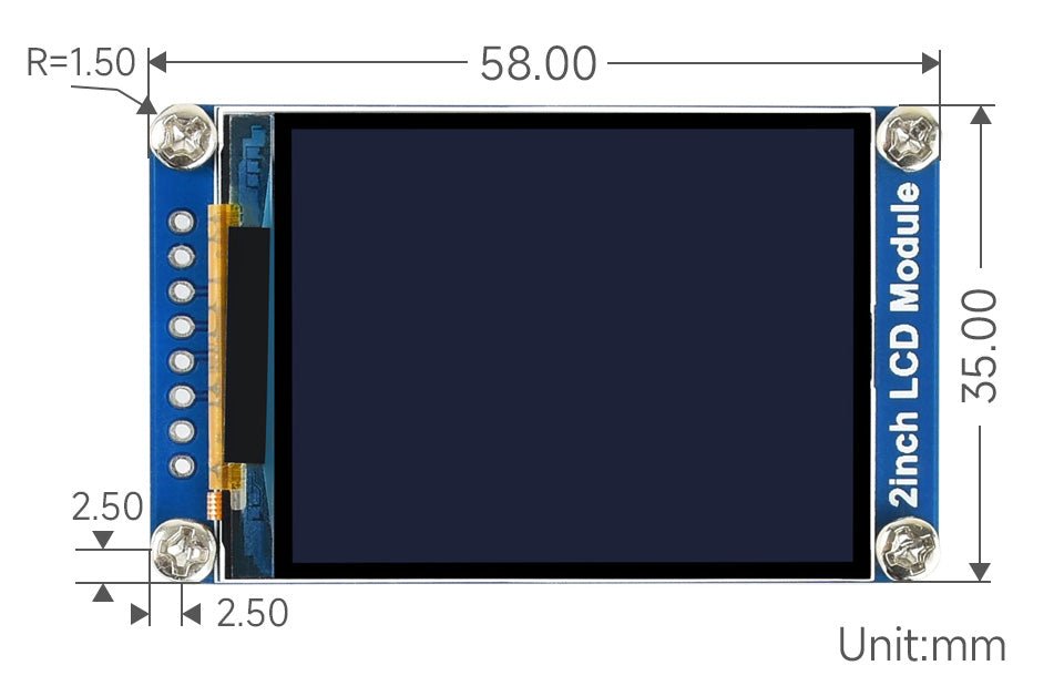 Waveshare - 2 " TFT SPI Display Module kompatibel mit Arduino und Raspberry Pi - AZ-Delivery