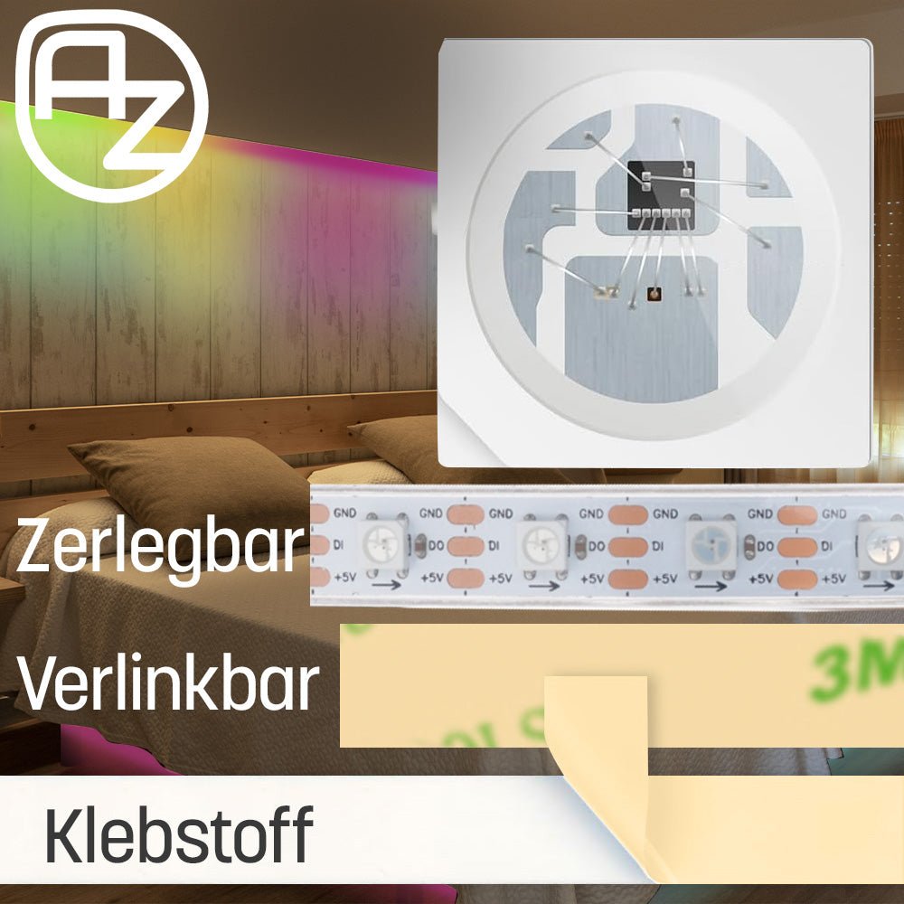WS2812B 60 LEDs/m 60 Pixels/m LED Strip RGB adressierbarer LED Streifen mit 5050 SMD LEDs IP66 Weiss Wasserdicht Staubdicht - AZ - Delivery