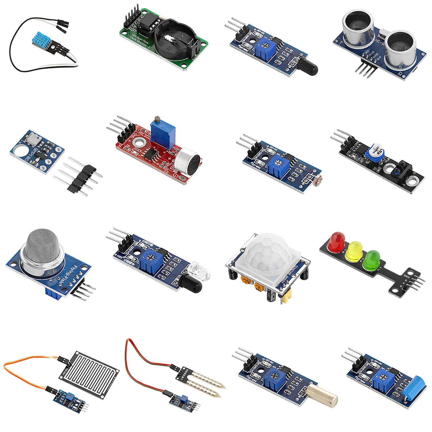 16 in 1 Kit Zubehörset mit Sensoren und Modulen für Raspberry Pi kompatibel mit Arduino