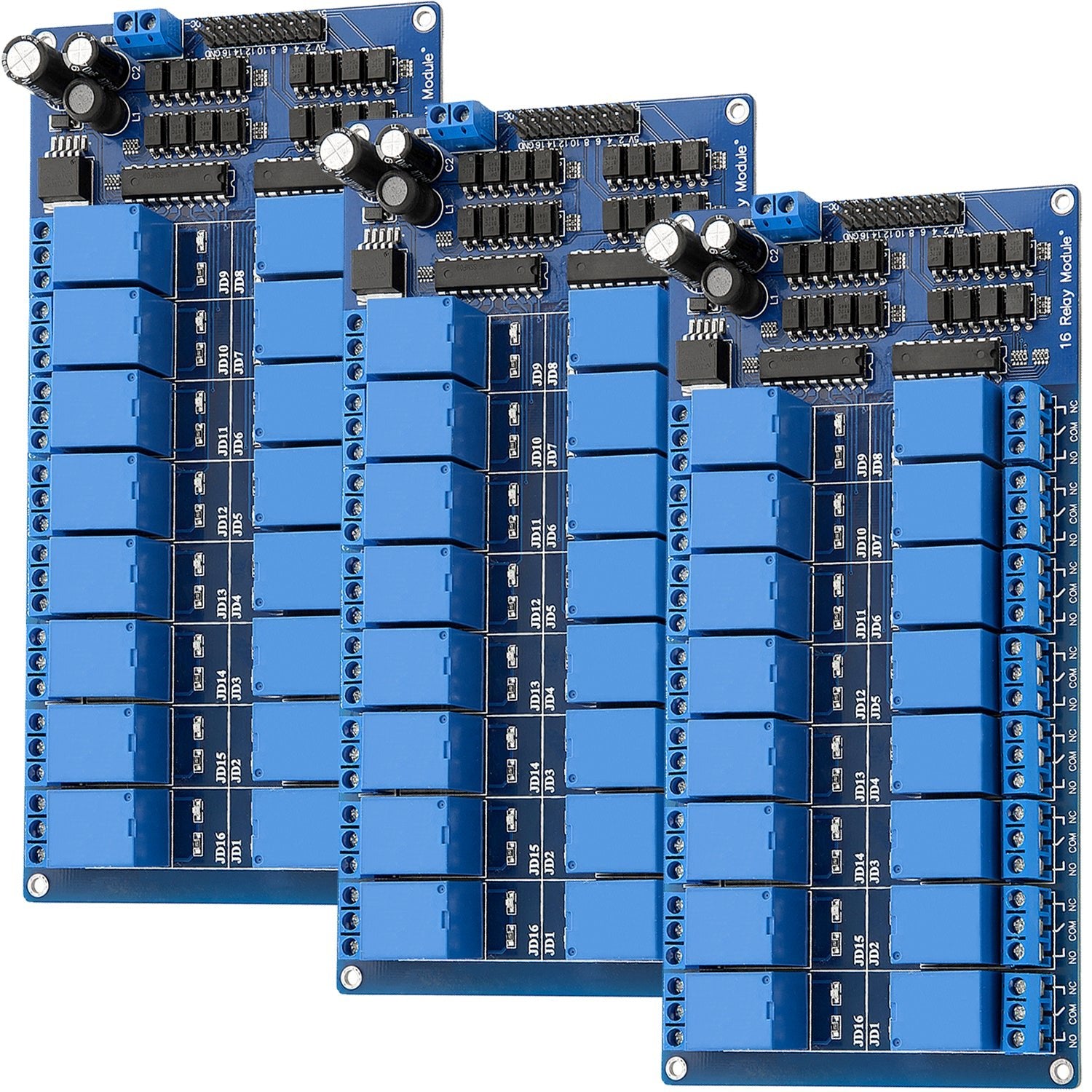 16-Relais Modul 12V mit Optokoppler Low-Level-Trigger kompatibel mit Arduino und Raspberry Pi