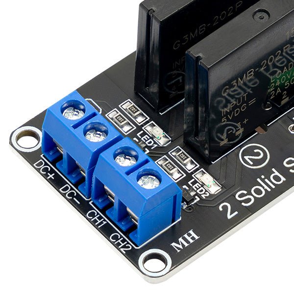 2 Kanaal Solid State Relais 5V DC Low Level Trigger Power Switch Compatibel met Arduino en Raspberry Pi