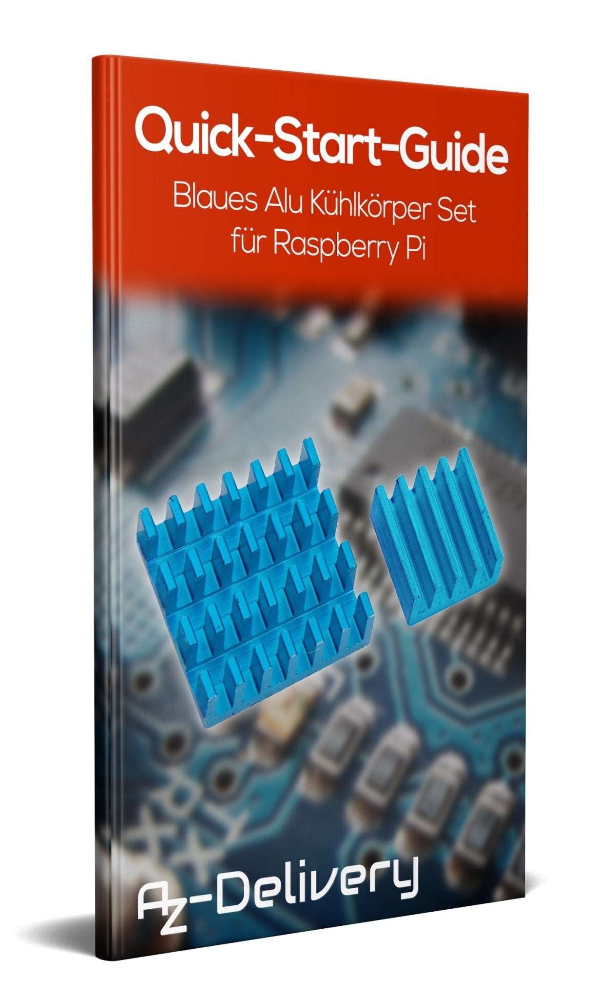 2er Set blaue Alu Kühlkörper passiv für Raspberry Pi 3 mit wärmeleitender Spezialklebefolie