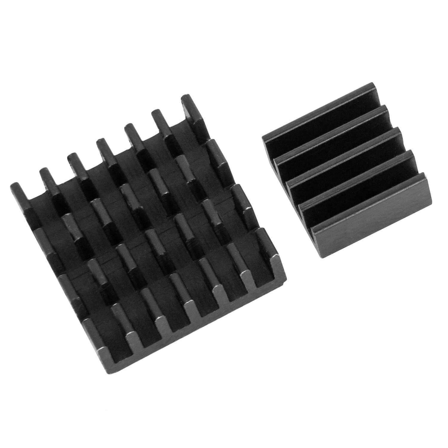 2er Set schwarze Alu Kühlkörper passiv für Raspberry Pi 3 mit wärmeleitender Spezialklebefolie RaspberryPi Zubehör AZ-Delivery 1x Set 