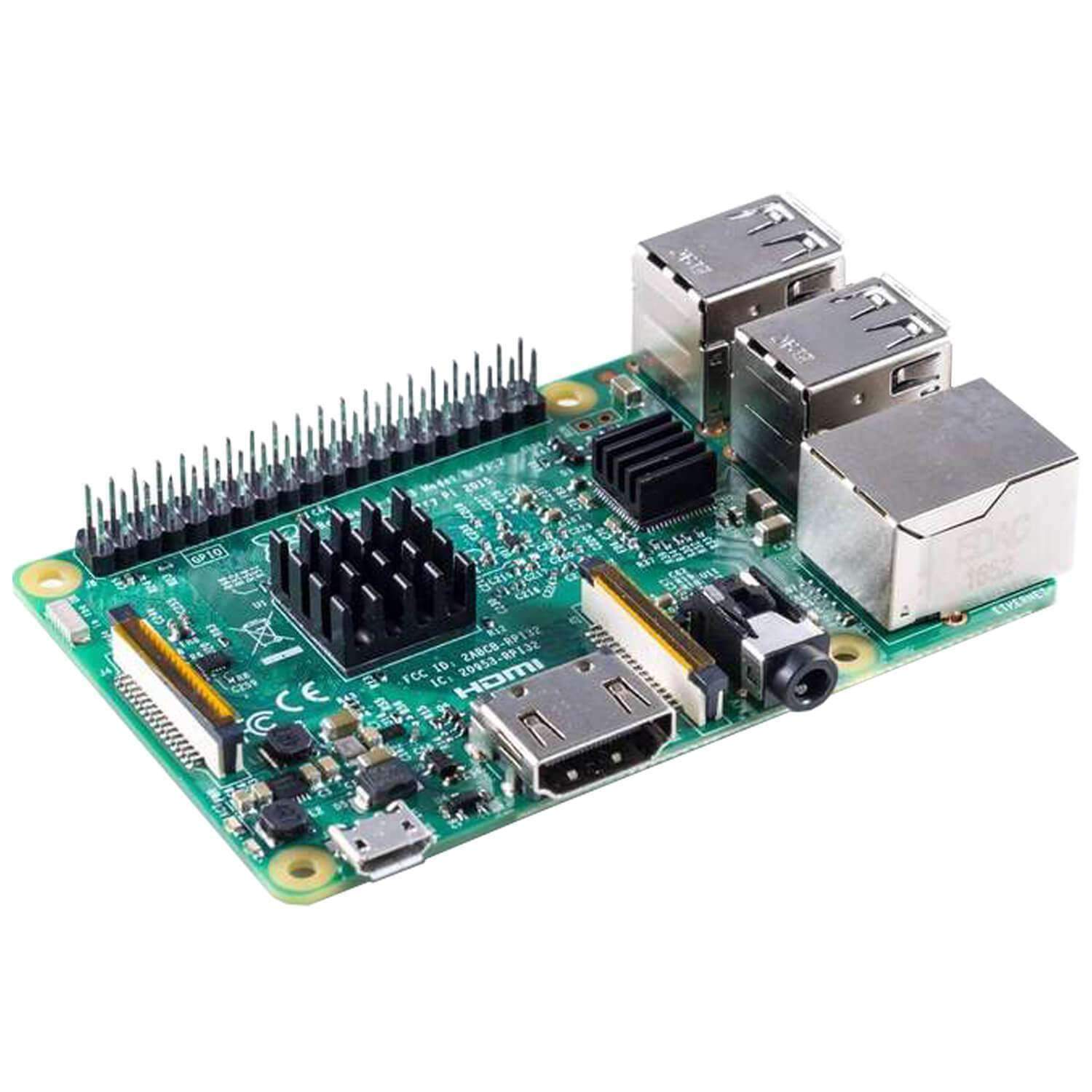 2er Set schwarze Alu Kühlkörper passiv für Raspberry Pi 3 mit wärmeleitender Spezialklebefolie RaspberryPi Zubehör AZ-Delivery 