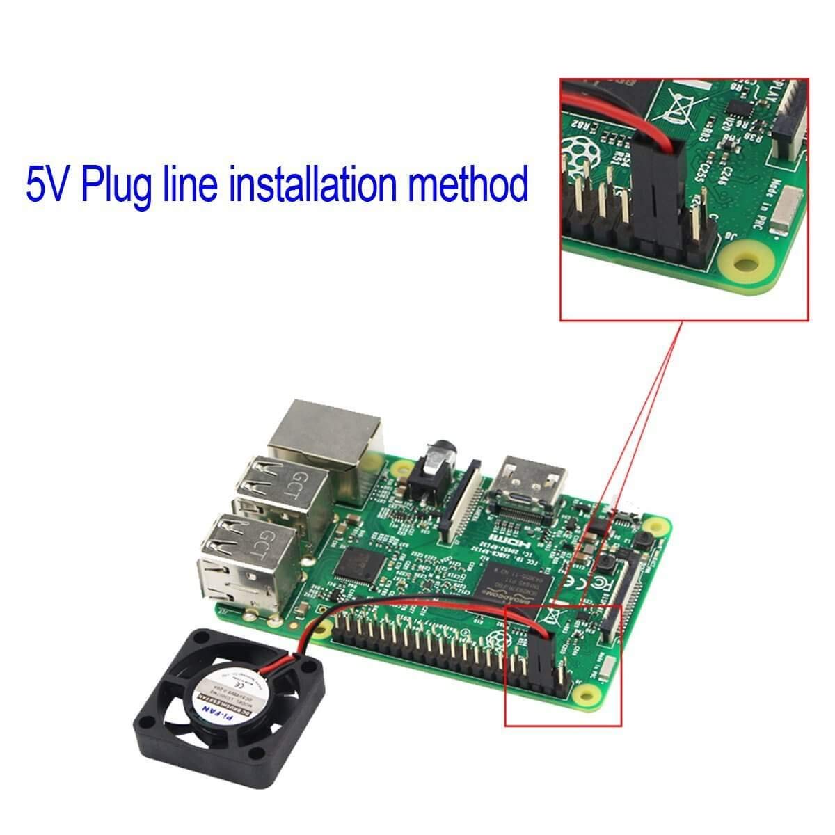 2pcs Raspberry Pi DC Bürstenlose Lüfter Kühlkörper Kühler Trennschnittstelle 3,3 V 5 V 