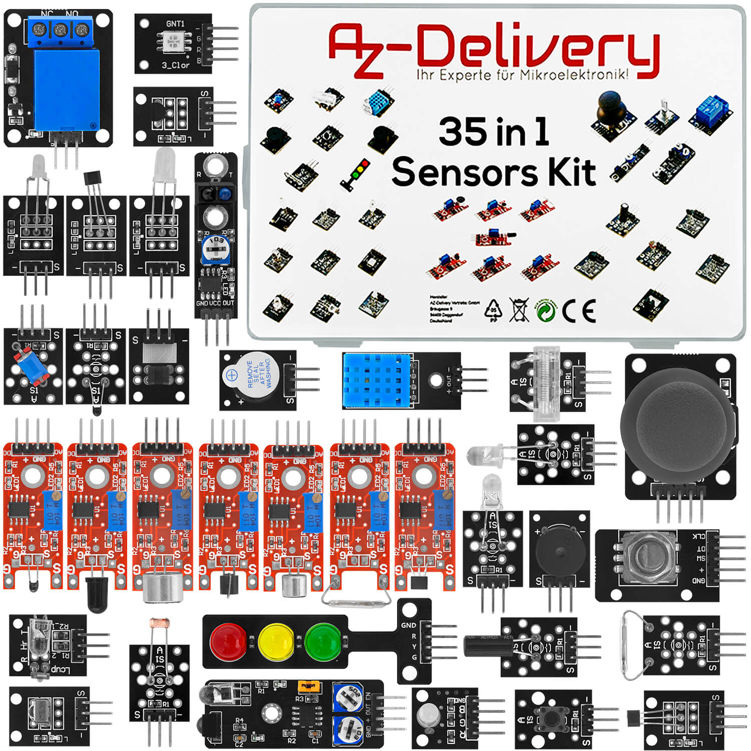 35 en 1 Kit de capteurs Kit de modules et accessoires compatibles avec Arduino et Raspberry Pi