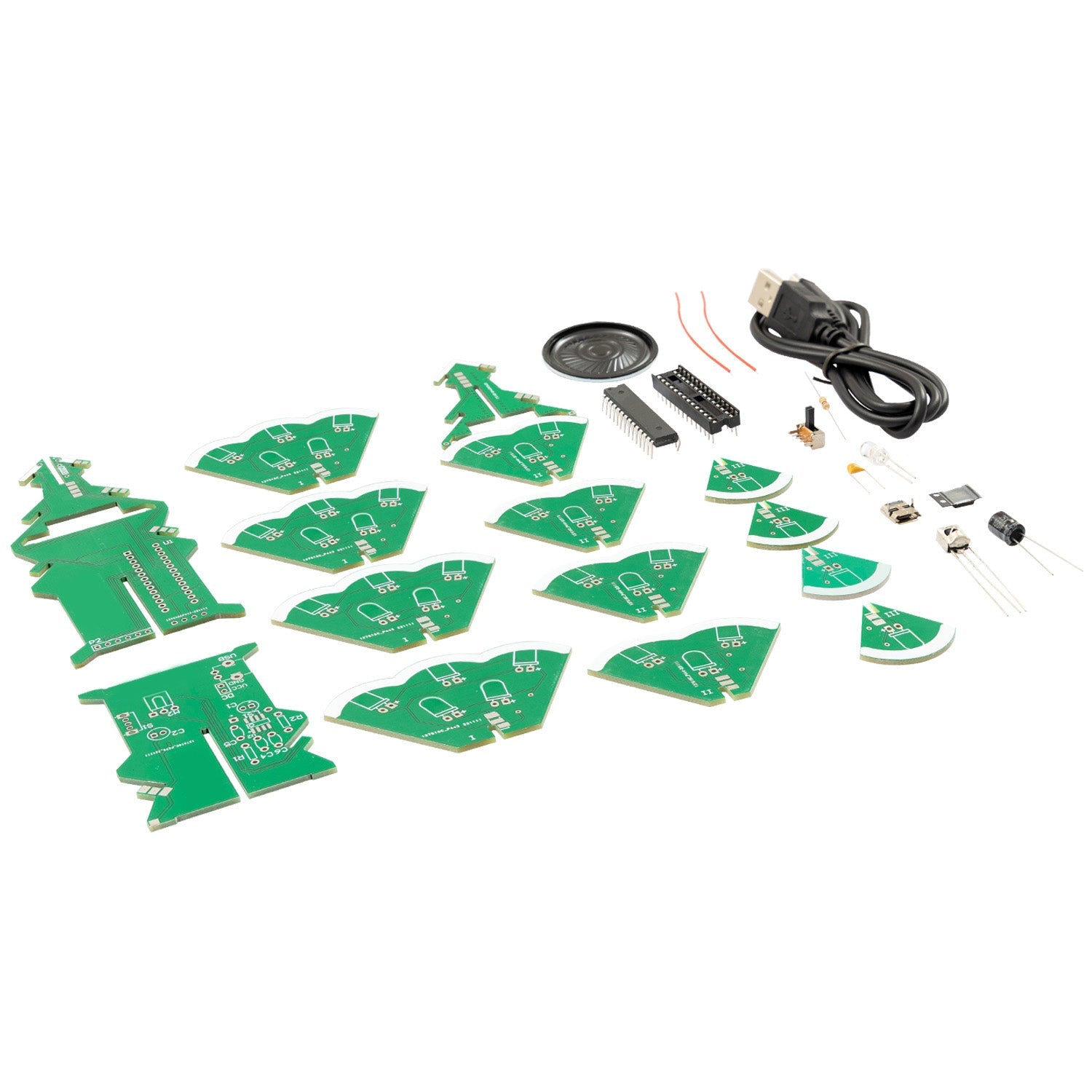 3D DIY Weihnachtsbaum Löt-Set: Bunte LED Elektronik Bausatz, 7 Farben, STEM PCB-Platine - AZ-Delivery