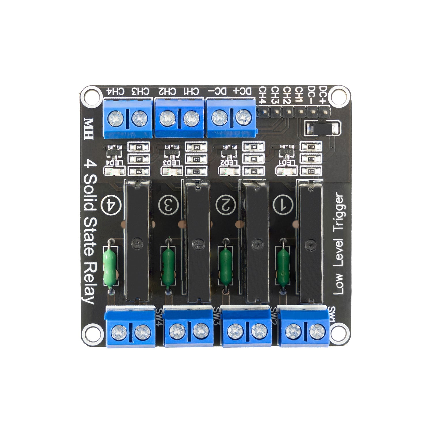 4 Kanaal Solid State Relais 5V DC Low Level Trigger Power Switch Compatibel met Arduino en Raspberry Pi