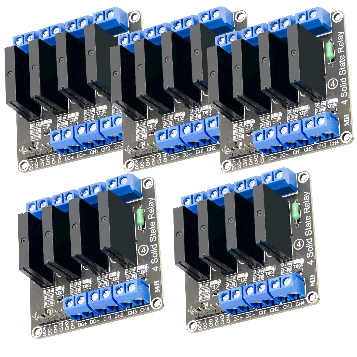 4 Kanaal Solid State Relais 5V DC Low Level Trigger Power Switch Compatibel met Arduino en Raspberry Pi