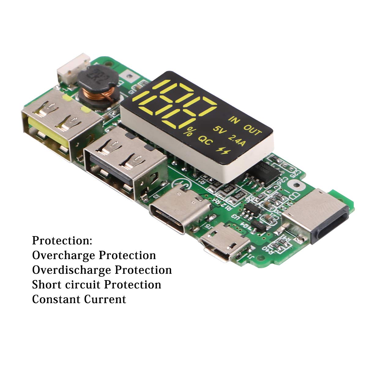 4pcs 18650-Board Dual USB 5V 2.4A Mobilmodul 18650-Lithium-Batterie-Ladegerät-Board