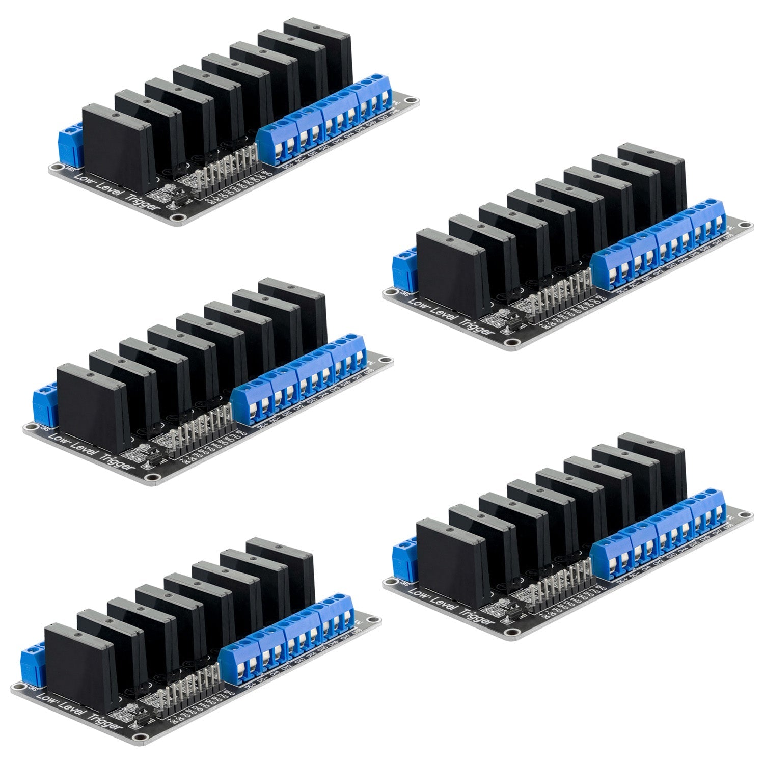 Relé de estado sólido de 8 canales Interruptor de potencia de disparo de bajo nivel de 5V DC compatible con Arduino y Raspberry Pi