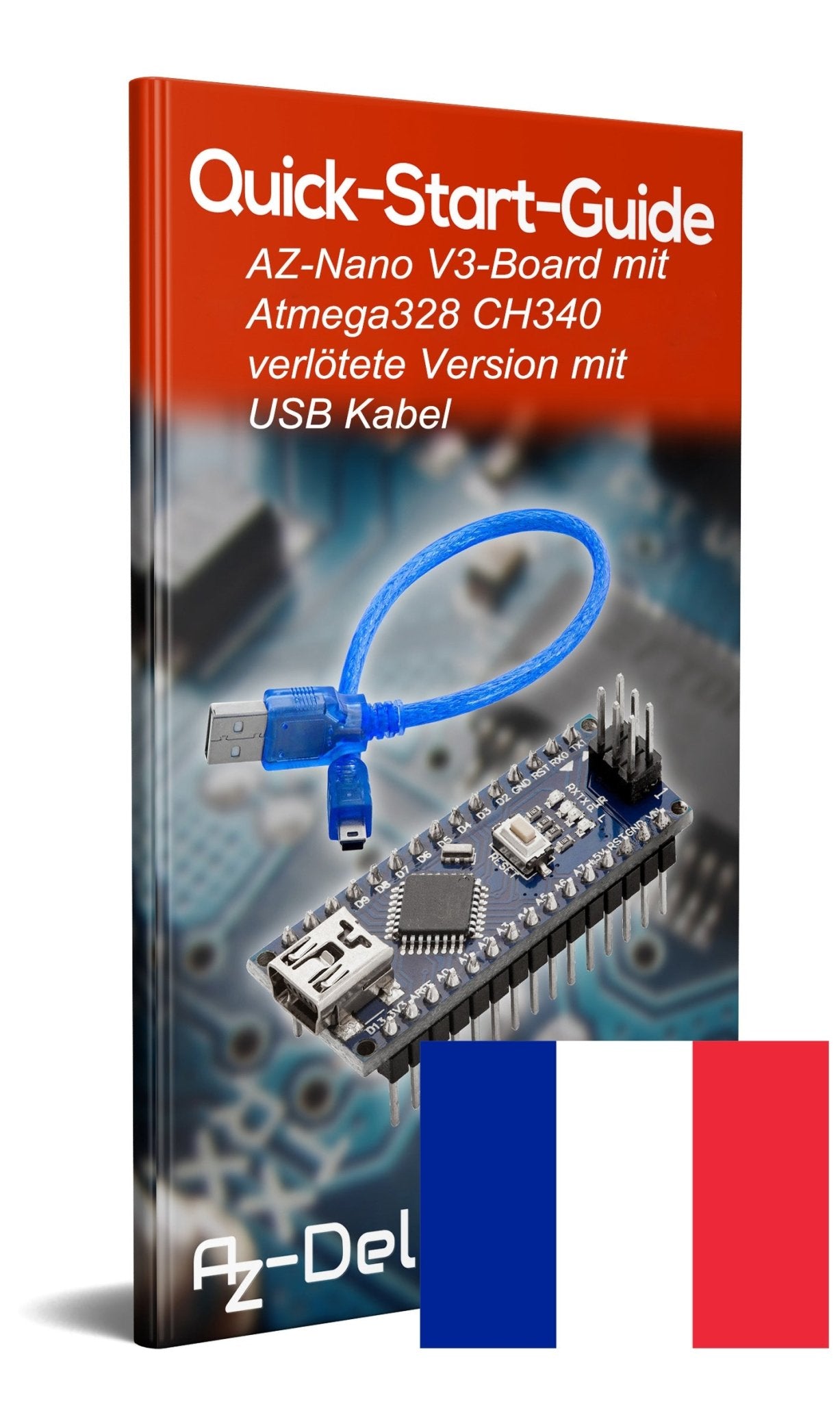 AZ-Nano V3-Board Atmega328 CH340 fertig verlötete, verbesserte Version mit USB Kabel - AZ-Delivery