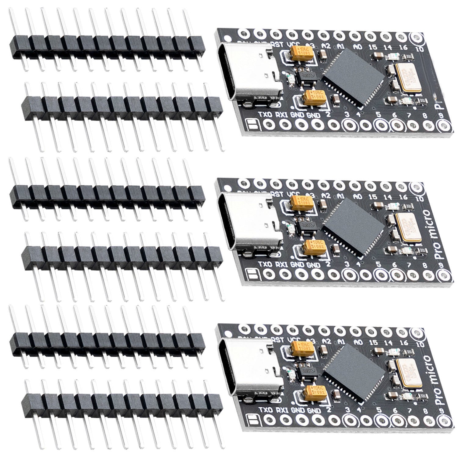 AZ-ProMicro-Board ATMEGA32U4 5V/16MHZ Entwicklungsboard Mikrocontroller mit Bootloader IDE und USB C - AZ-Delivery