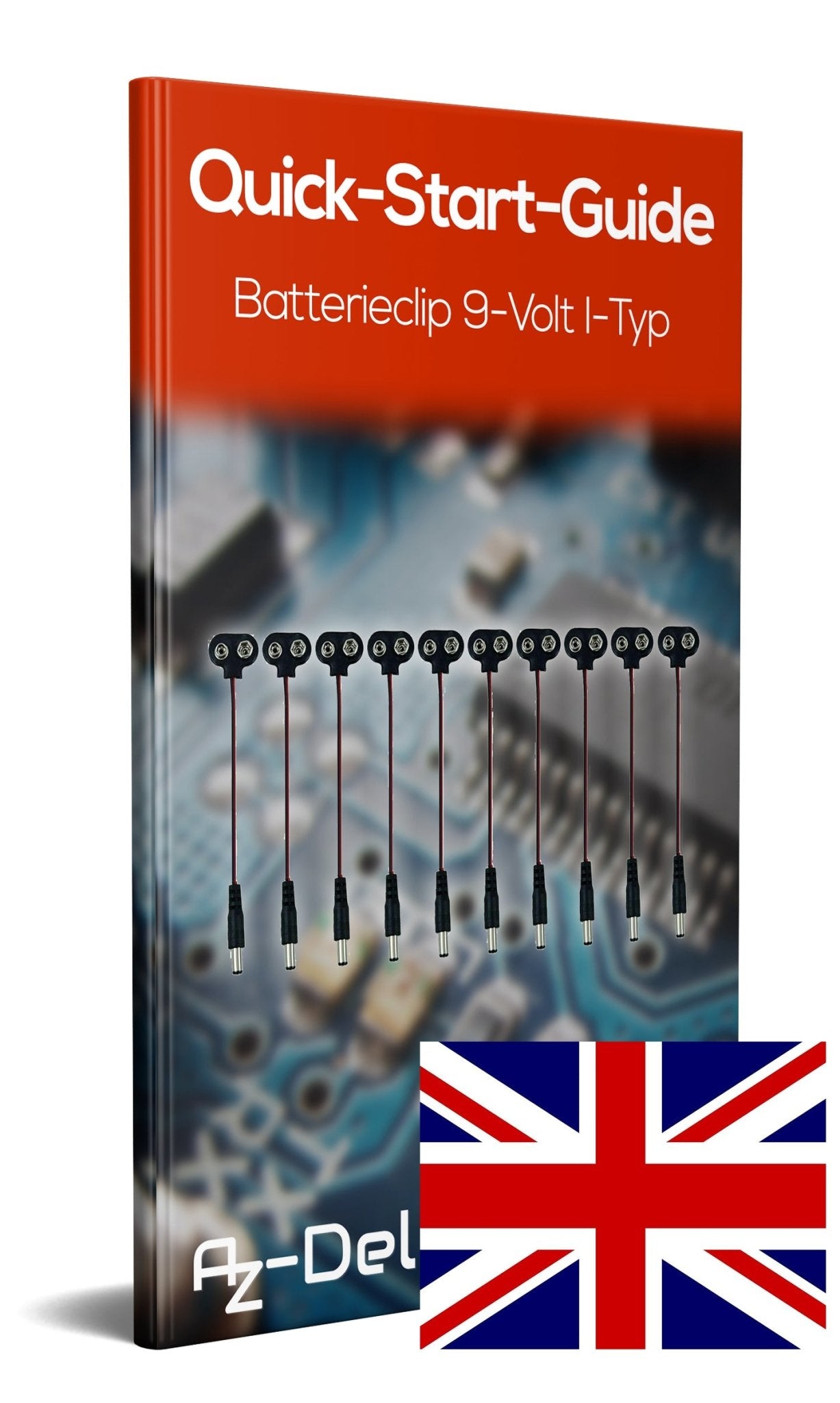 Batterieclip 9-Volt I-Typ Clip Snap mit 15cm Anschlusskabel für 9V Block Batterie Akku - AZ-Delivery