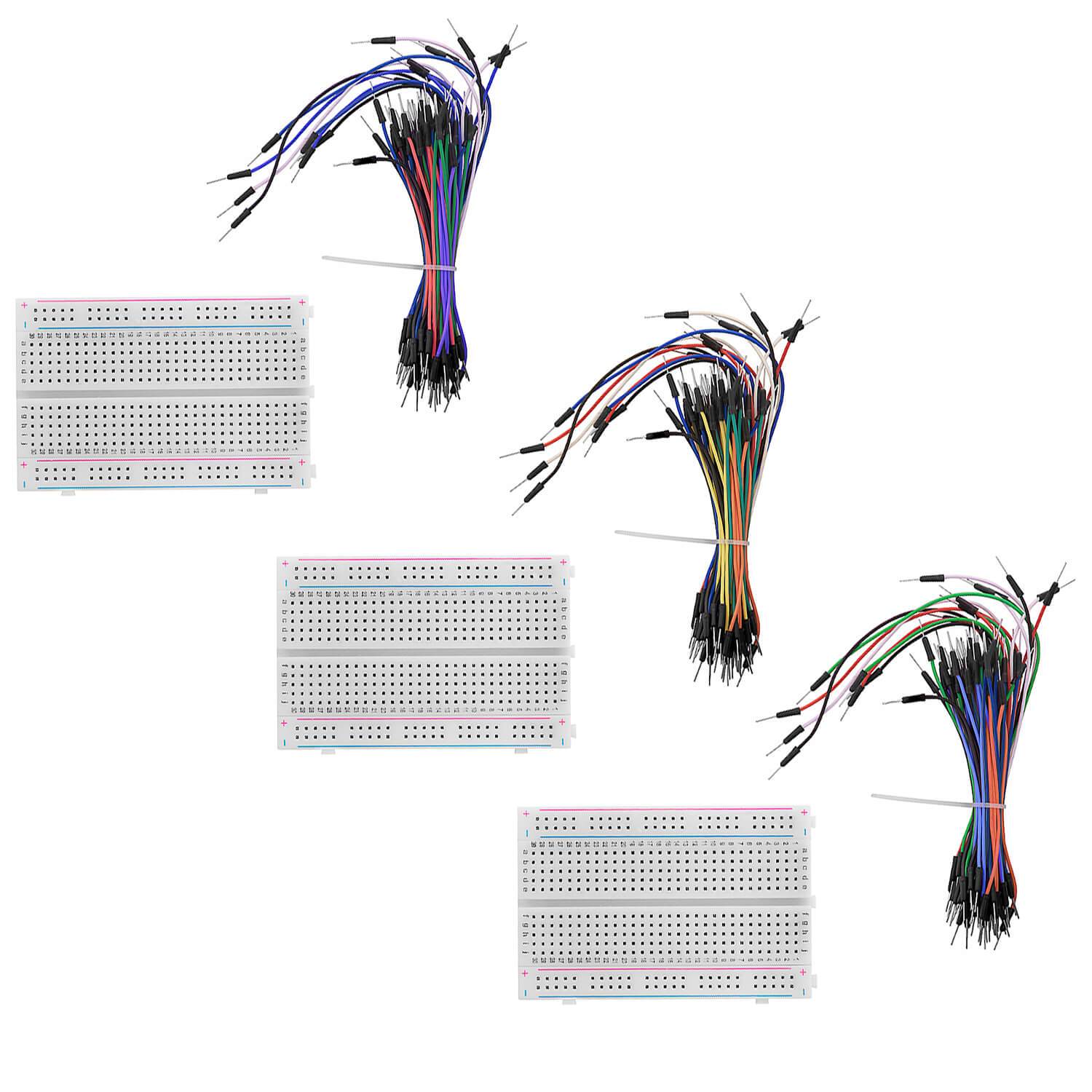 Breadboard Kit - 3 x 65Stk. Jumper Wire Kabel M2M und 3 x Mini Breadboard 400 Pins kompatibel mit Arduino und Raspberry Pi - AZ-Delivery