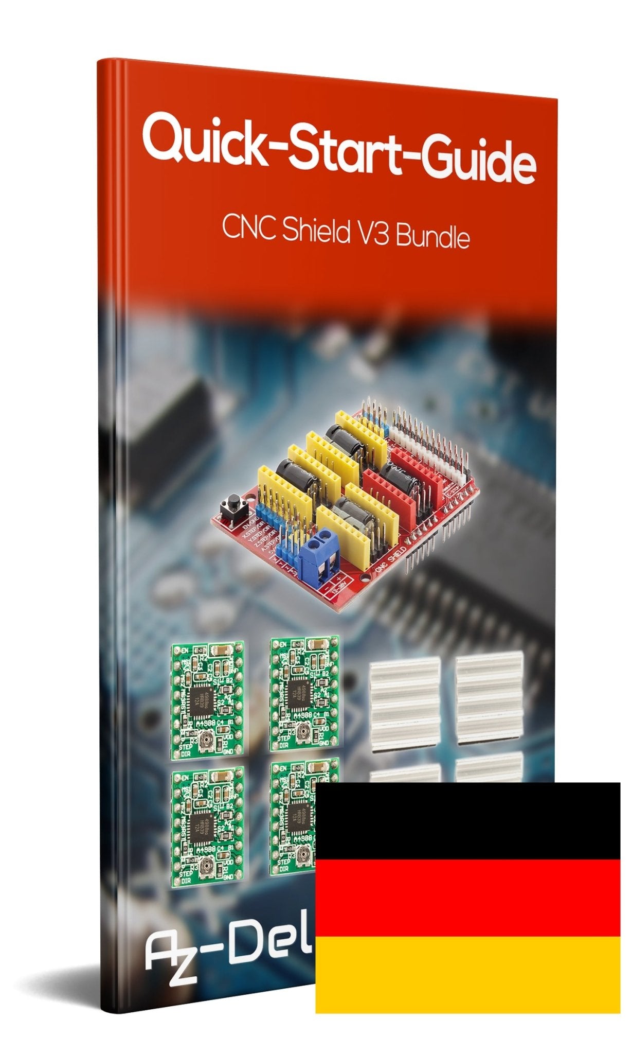 CNC Shield V3 Bundle mit 4 Stück A4988 Schrittmotor Treiber Stepper mit Kühlkörper für 3D Drucker - AZ-Delivery