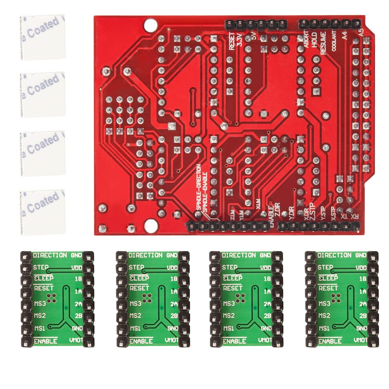 CNC Shield V3 Bundle mit 4 Stück A4988 Schrittmotor Treiber Stepper mit Kühlkörper für 3D Drucker kompatibel mit Arduino - AZ-Delivery