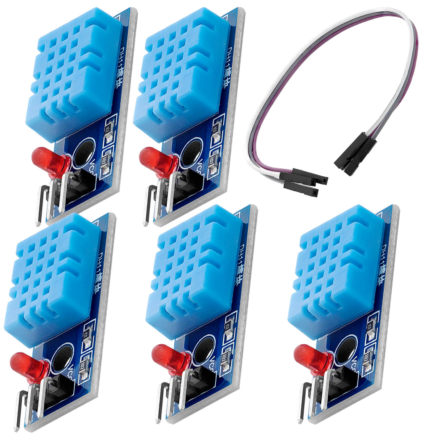 DHT11 Breakout Modul mit Platine und Kabel Temperatursensor und Luftfeuchtigkeitssensor kompatibel mit Arduino und Raspberry Pi - AZ-Delivery